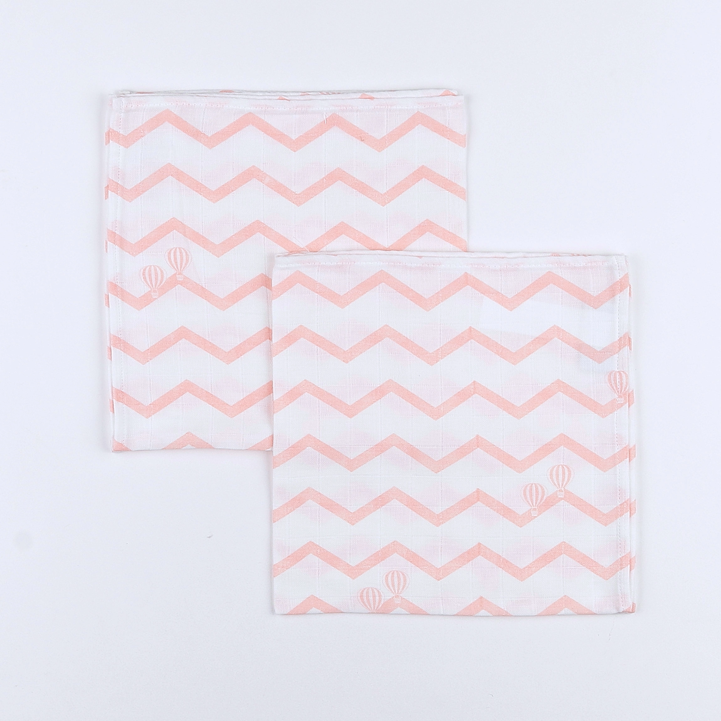 Gloop - lot de 2 langes chevron corail (neuf) - 50x50