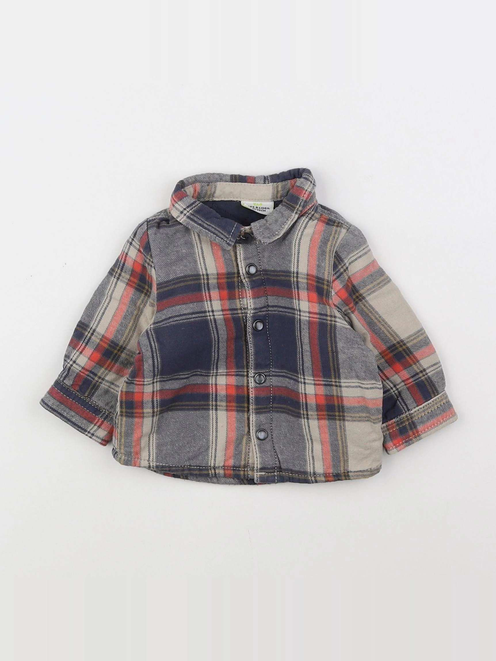 Tape à l'oeil - chemise bleu, beige - 3 mois