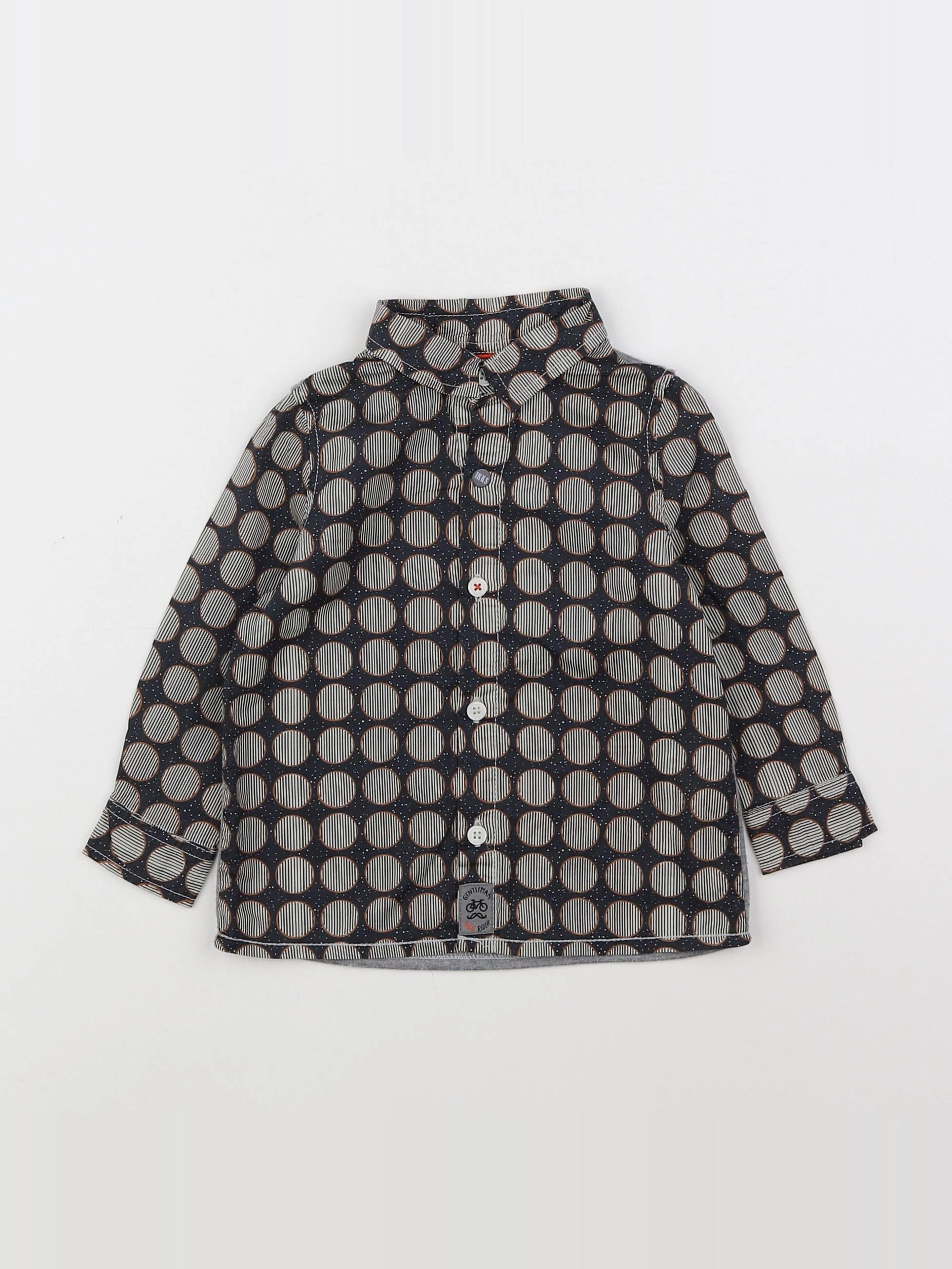 IKKS - chemise bleu, marron - 12 mois