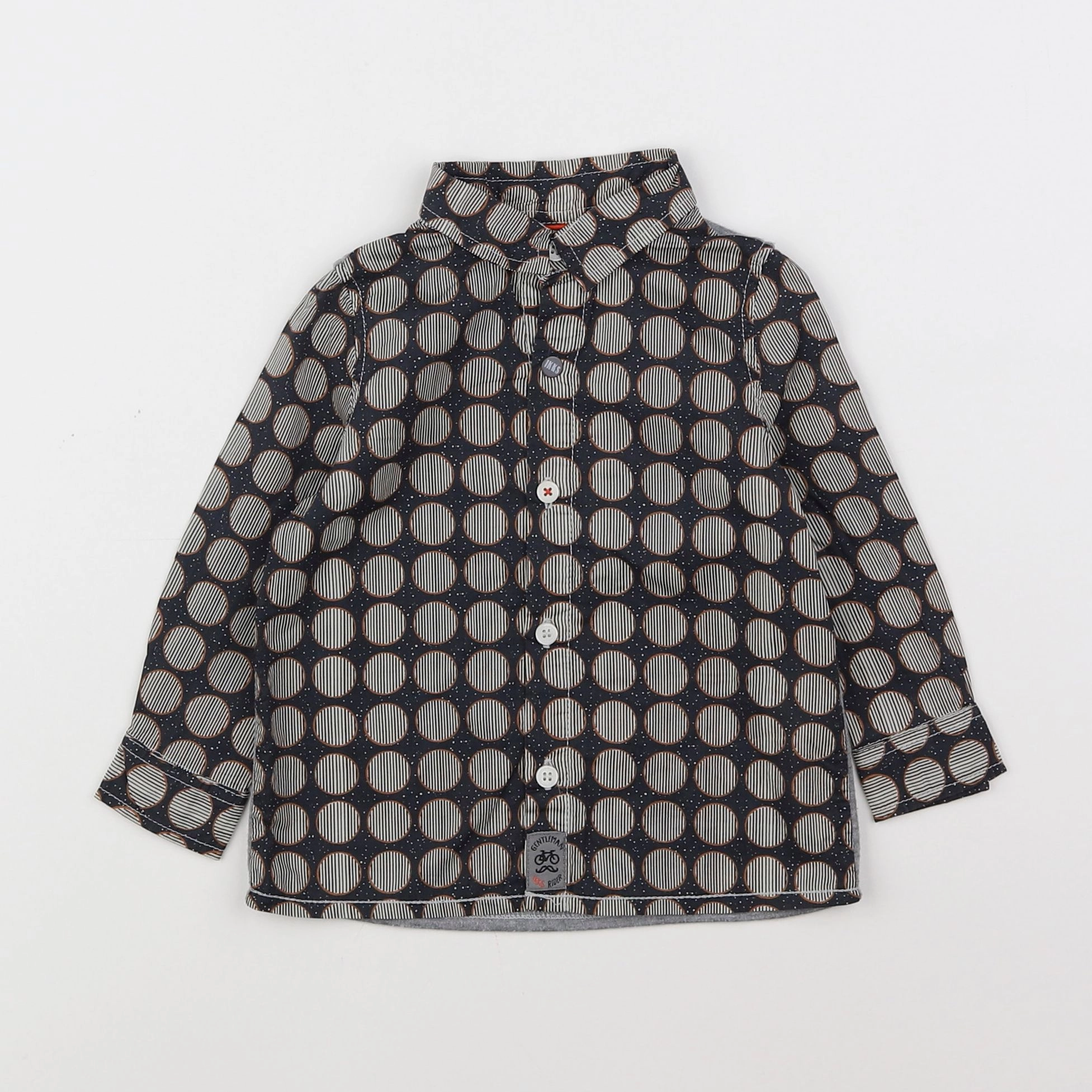 IKKS - chemise bleu, marron - 12 mois