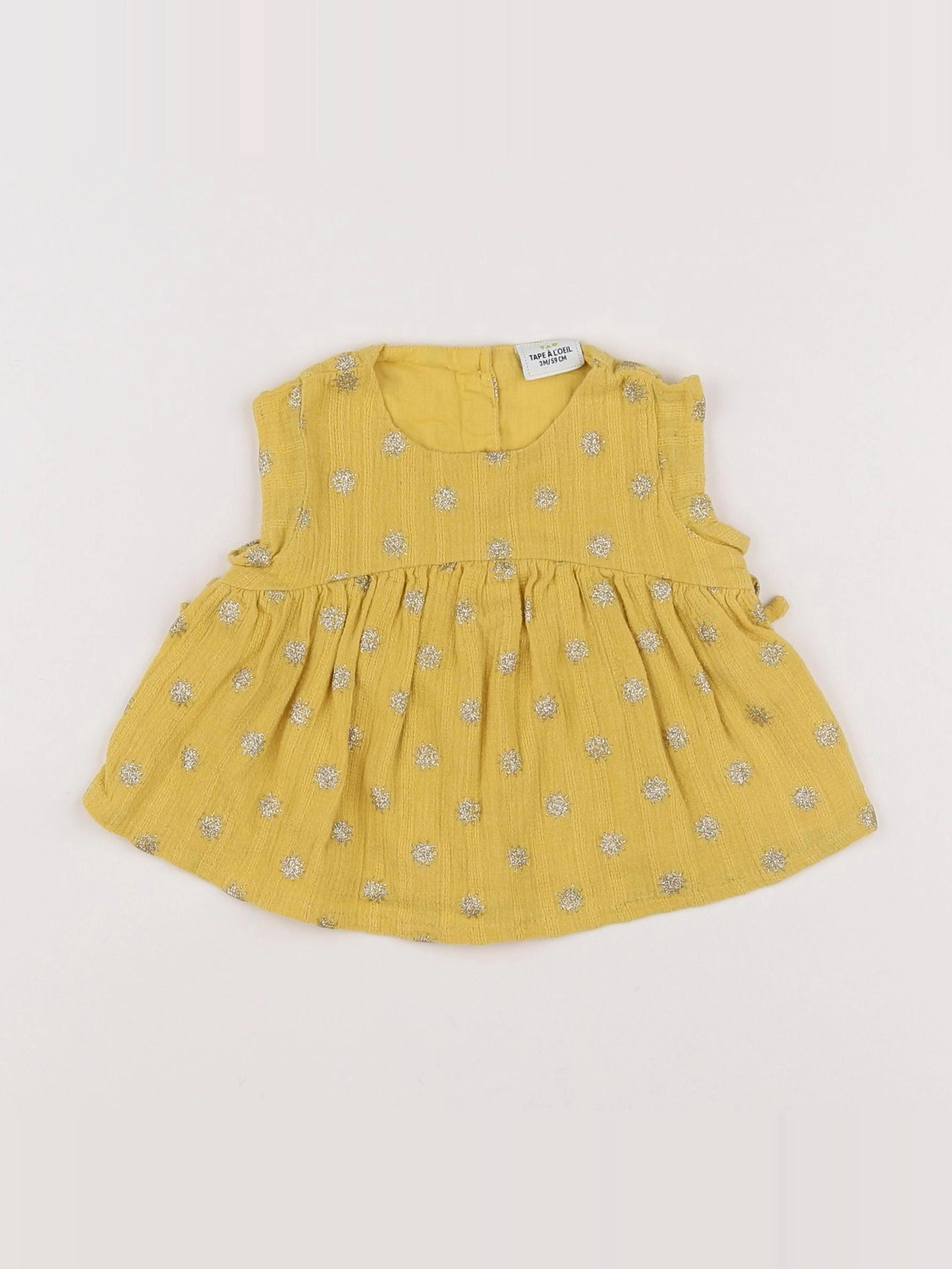 Tape à l'oeil - robe jaune, or - 3 mois