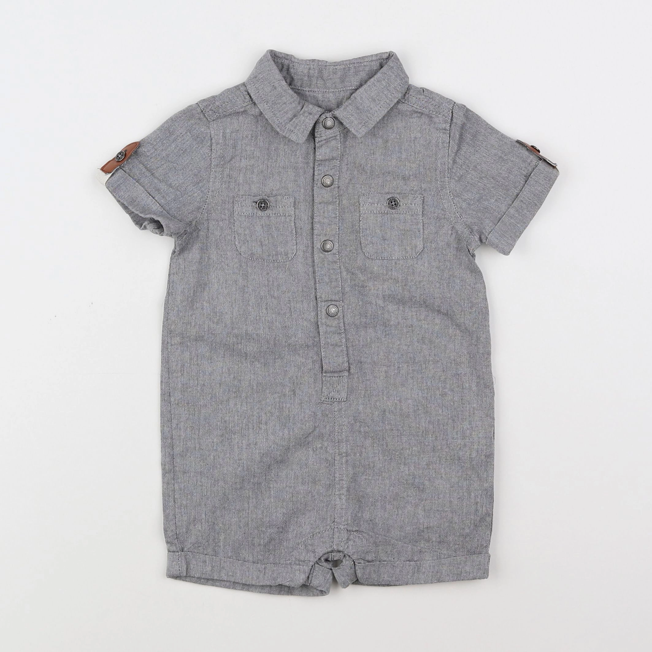 Vertbaudet - combinaison gris - 9 mois