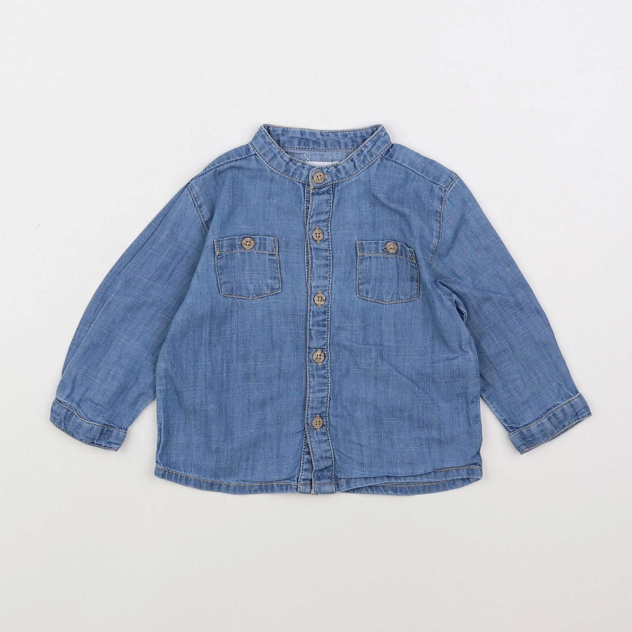Boutchou - chemise bleu - 9 mois