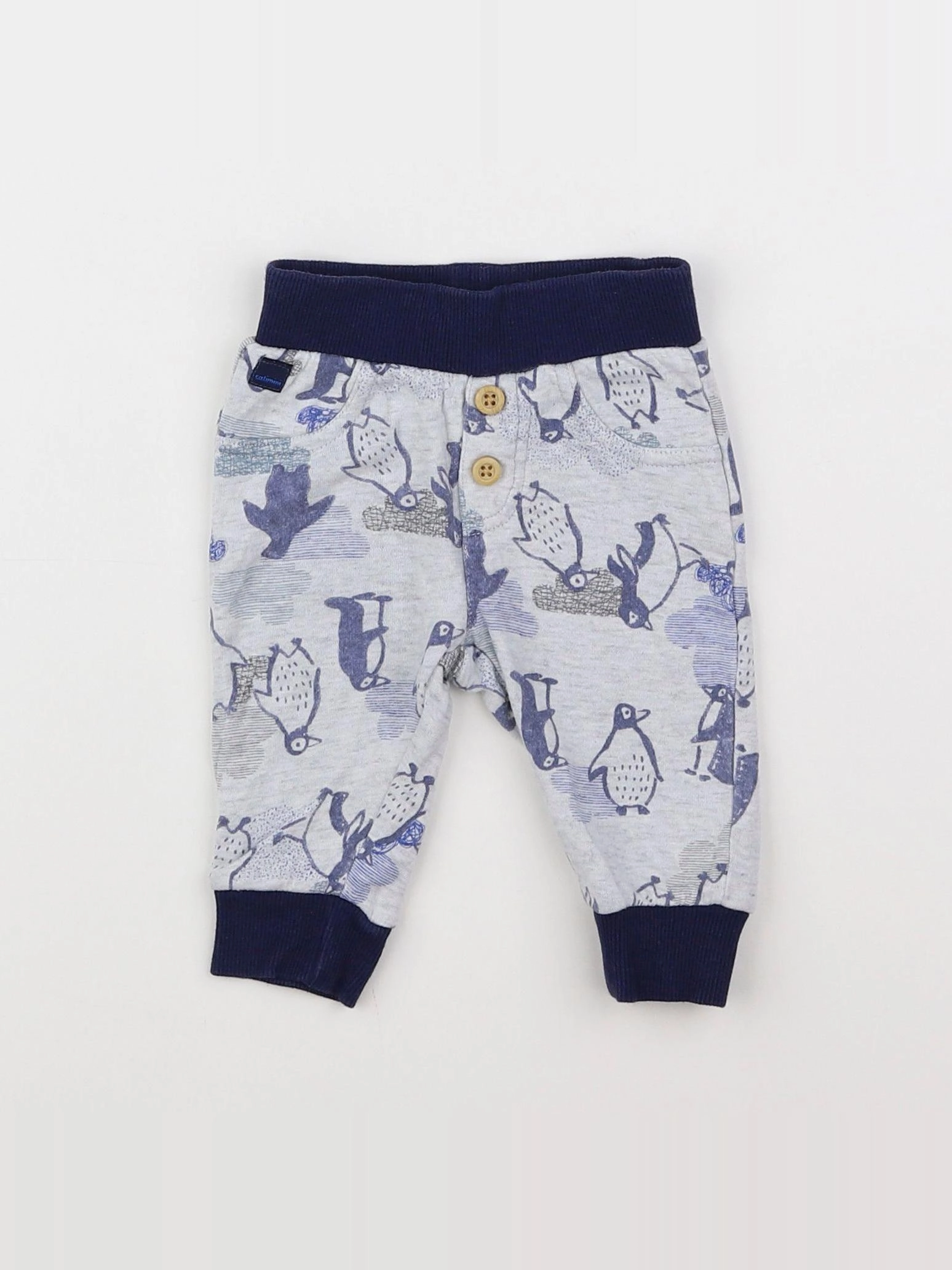 Catimini - pantalon bleu, gris - 3 mois