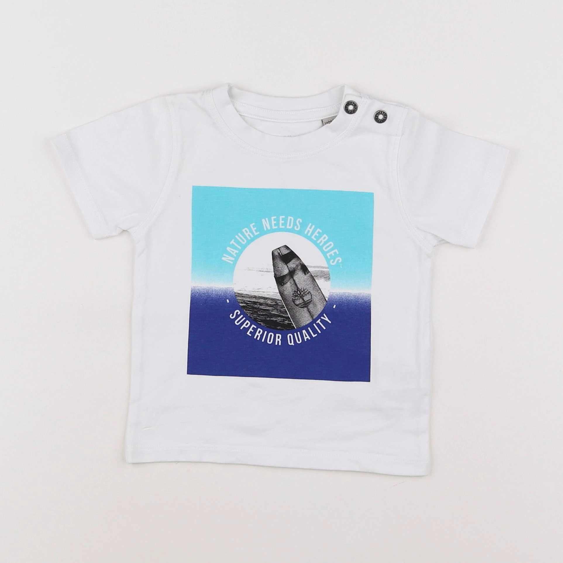 Timberland - tee-shirt blanc, bleu - 12 mois