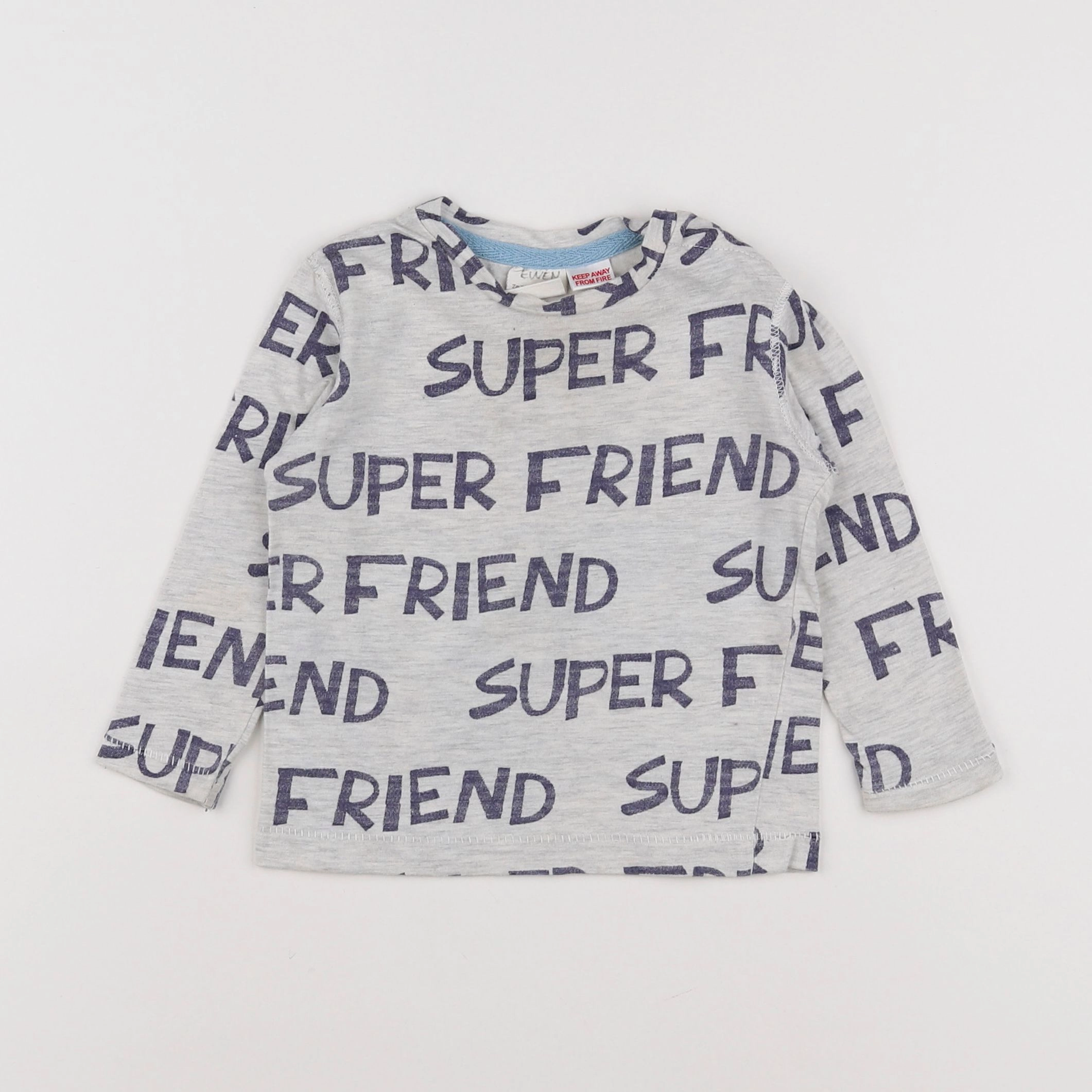 Zara - tee-shirt gris, bleu - 9/12 mois