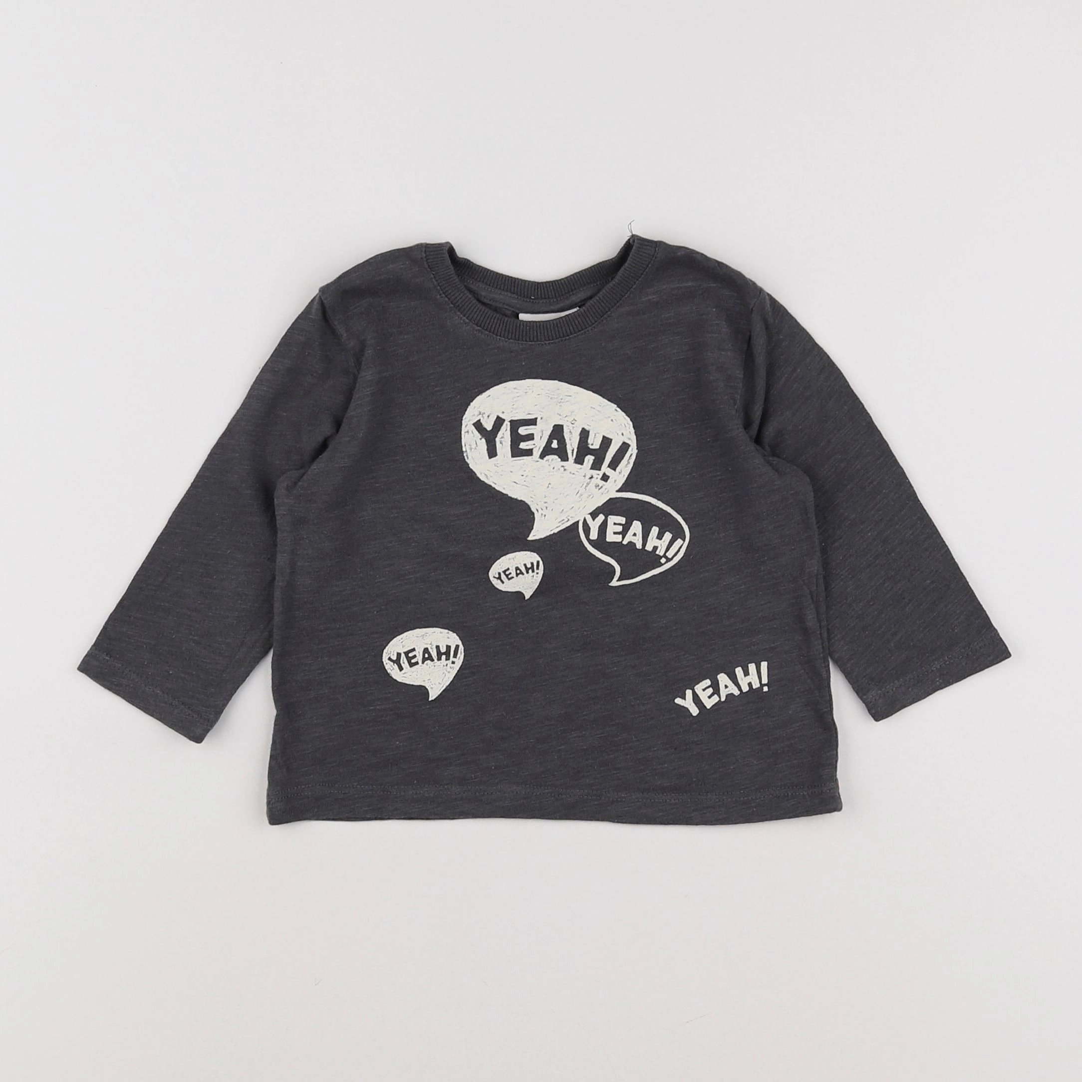 Zara - tee-shirt gris, blanc - 6/9 mois