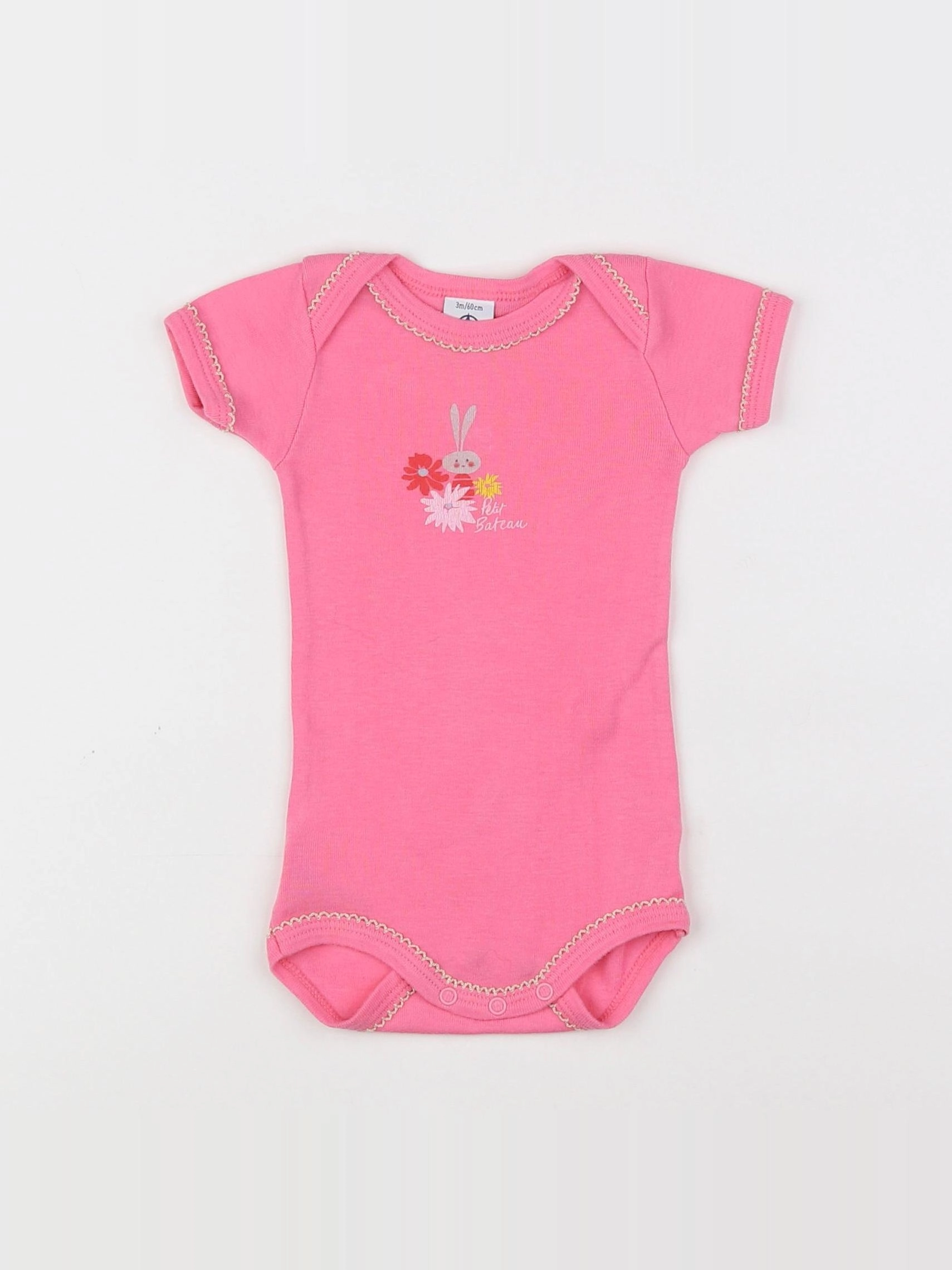 Petit Bateau - body rose - 3 mois