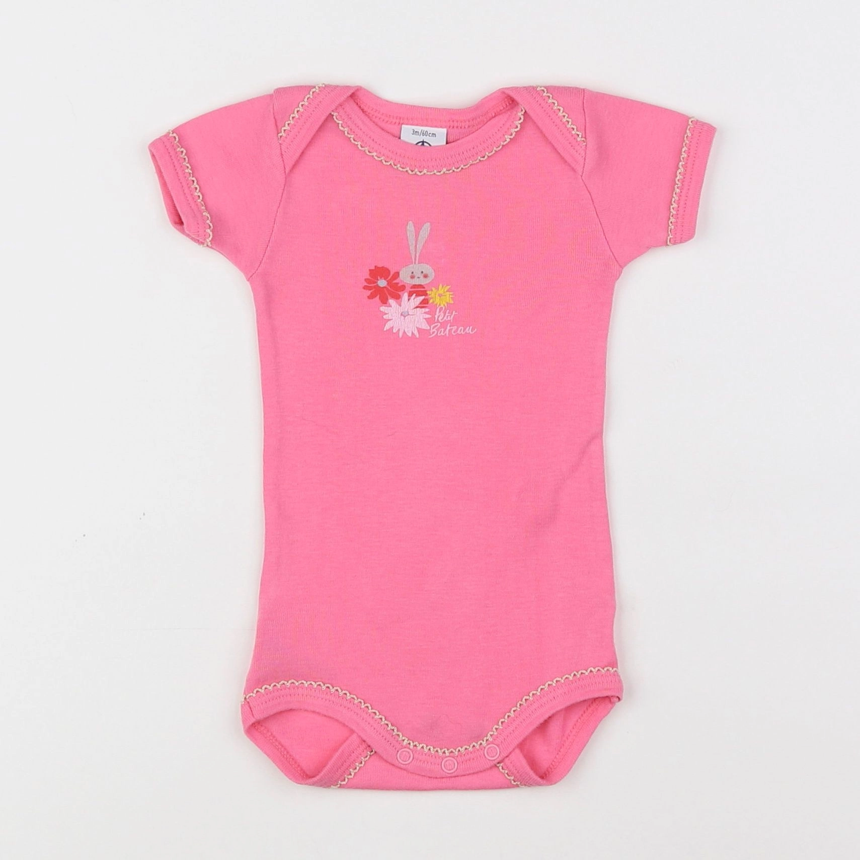 Petit Bateau - body rose - 3 mois