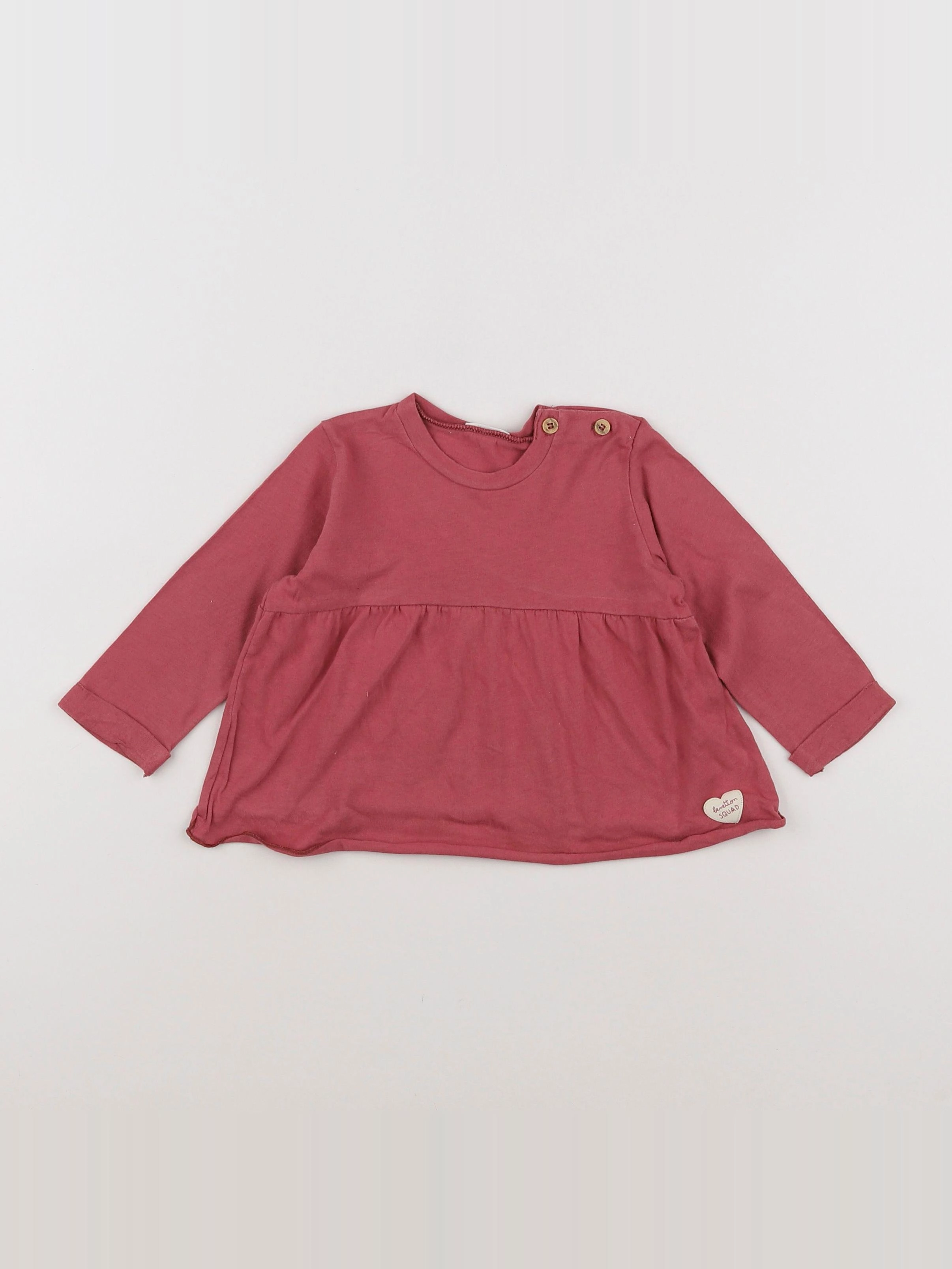 Benetton - tee-shirt rose - 6 mois