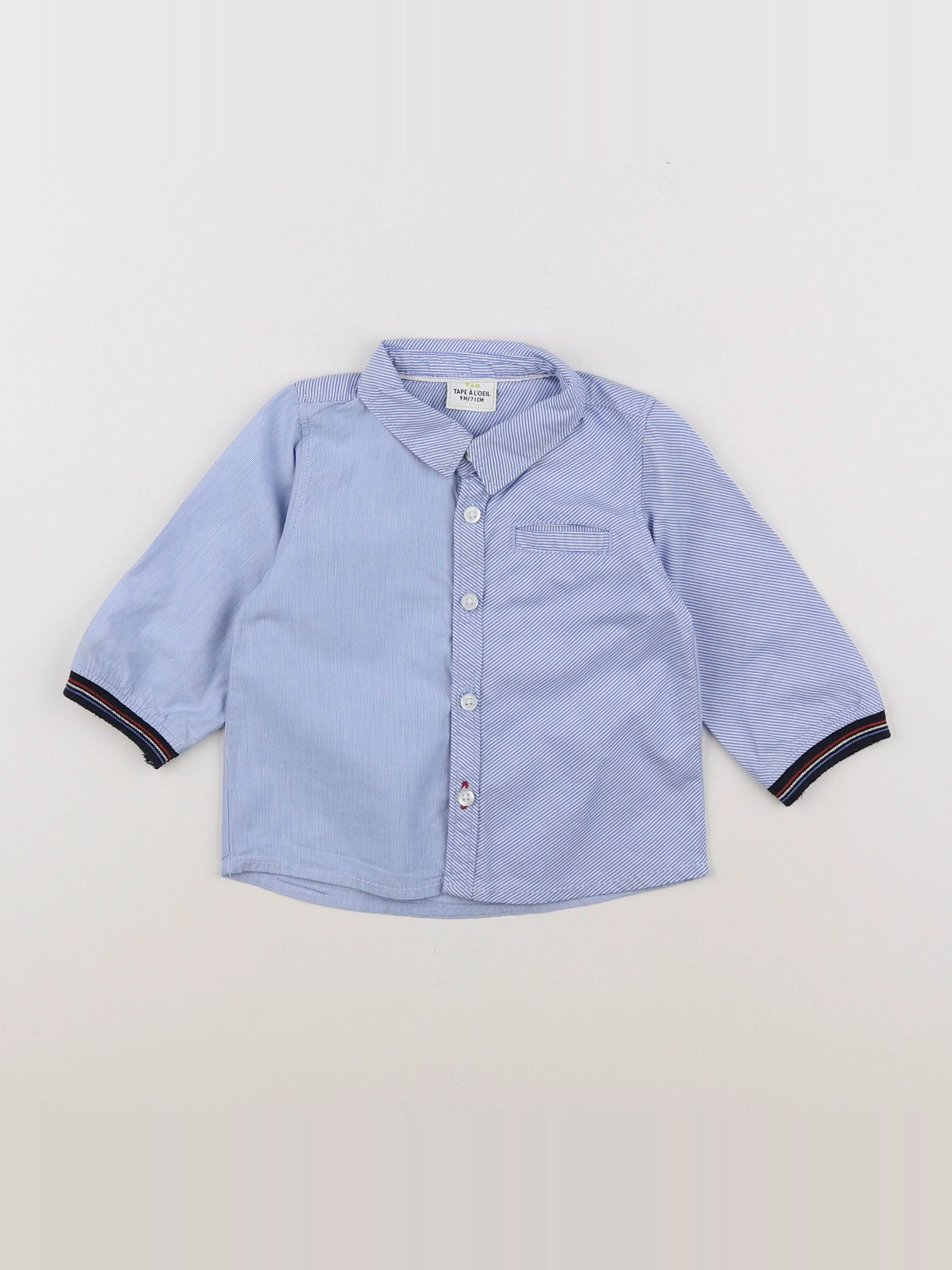 Tape à l'oeil - chemise bleu - 9 mois