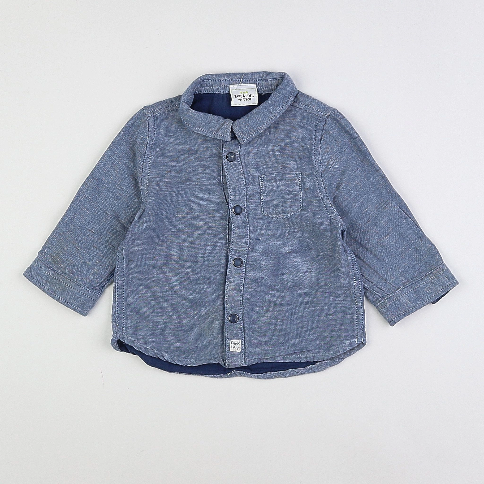 Tape à l'oeil - chemise bleu - 9 mois