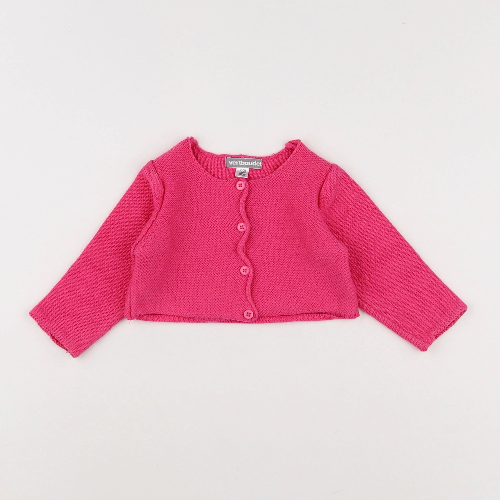 Vertbaudet - gilet rose - 9 mois