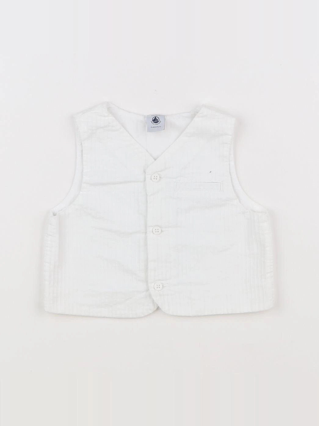 Petit Bateau - gilet blanc - 6 mois