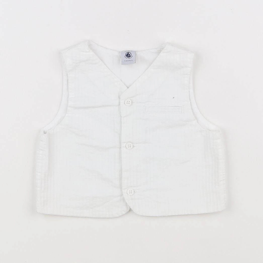 Petit Bateau - gilet blanc - 6 mois