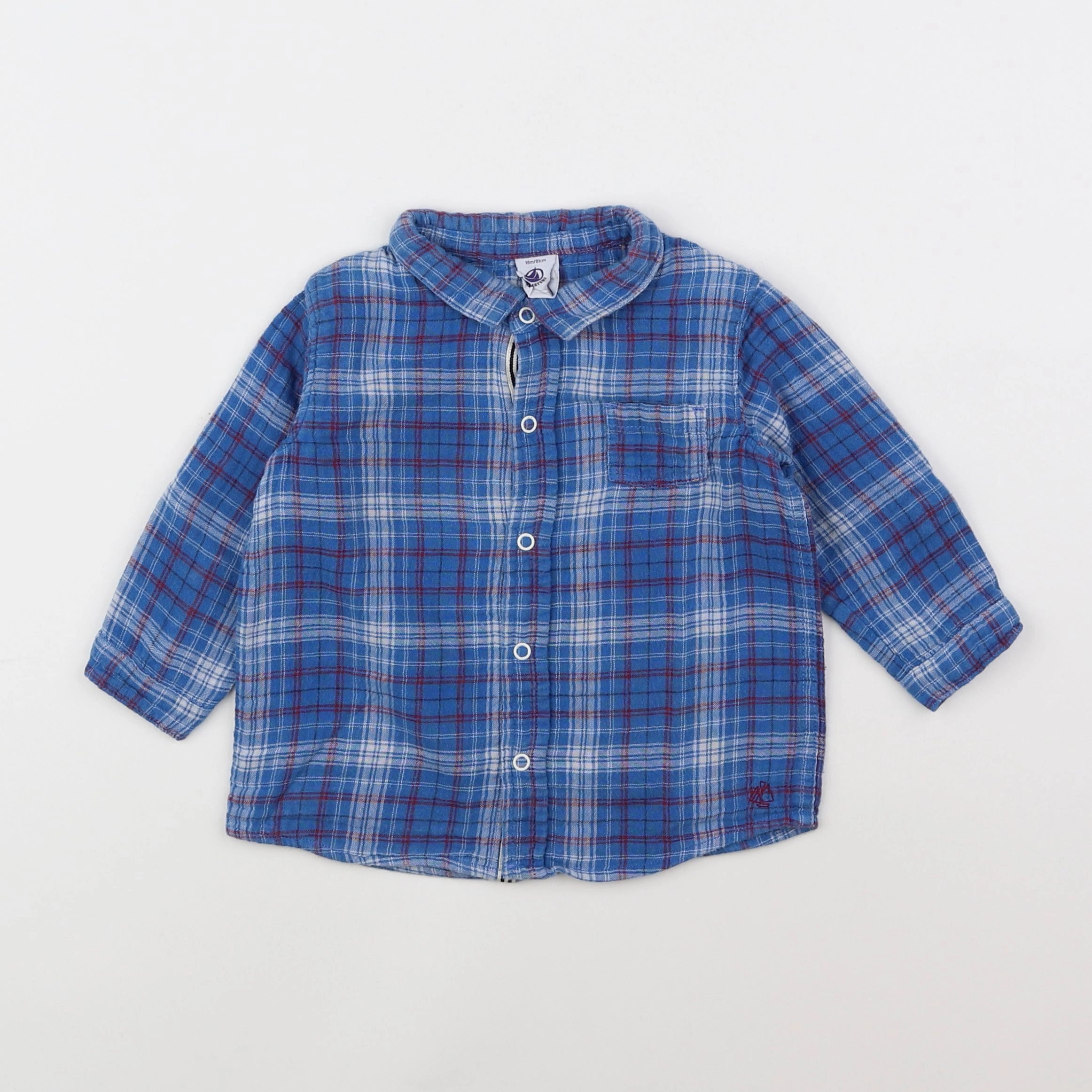 Petit Bateau - chemise bleu - 18 mois