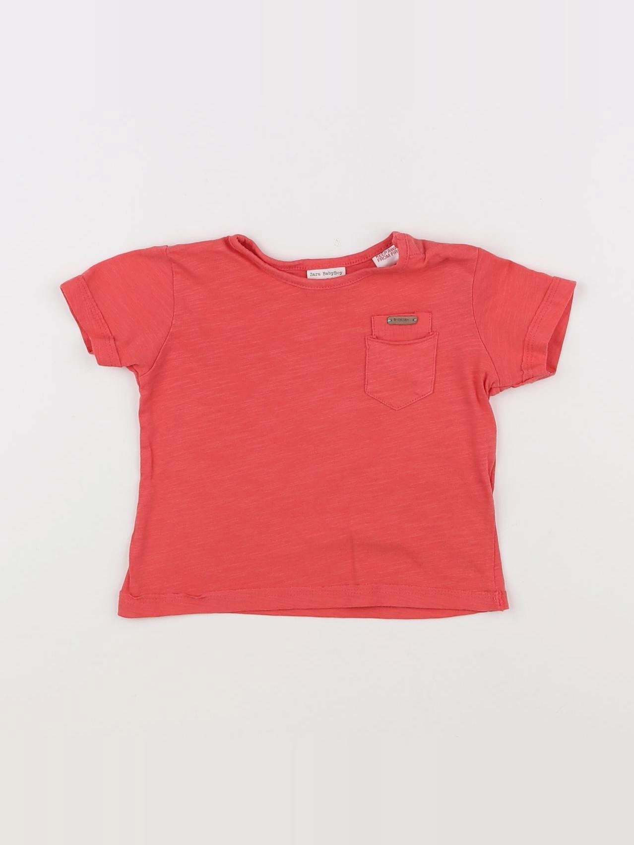 Zara - tee-shirt orange - 3/6 mois