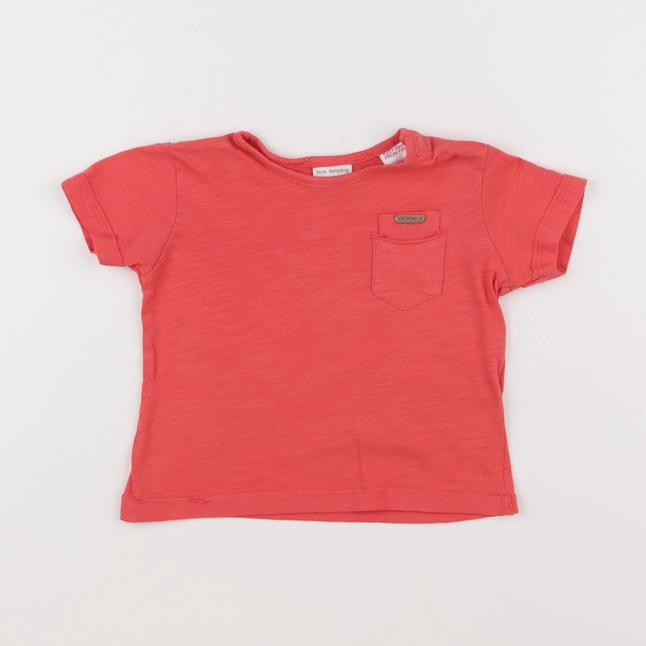 Zara - tee-shirt orange - 3/6 mois