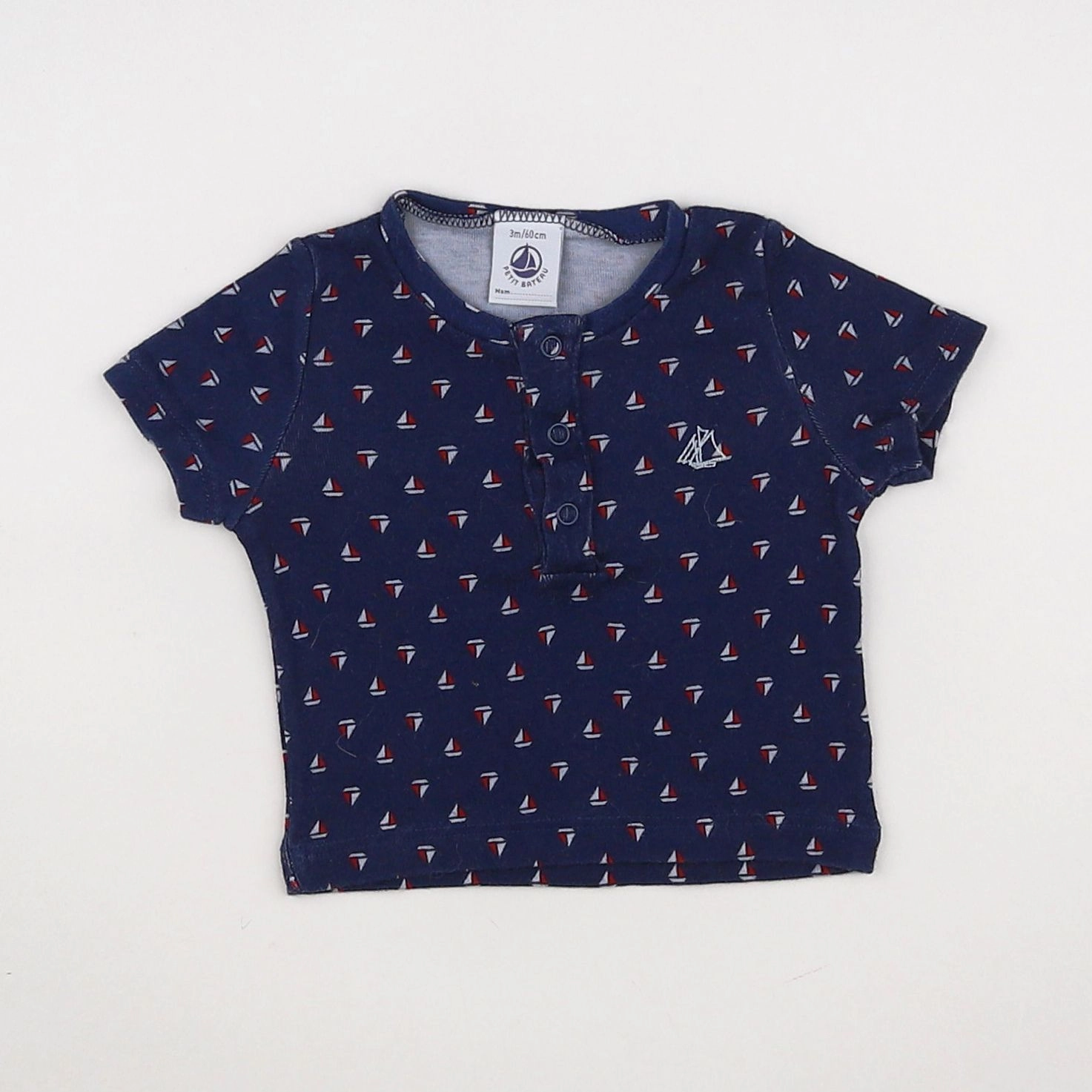 Petit Bateau - tee-shirt bleu - 3 mois