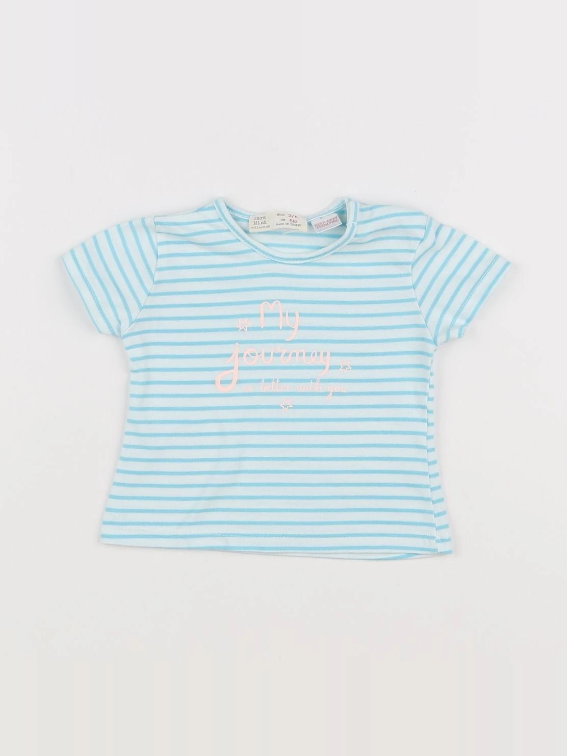 Zara - tee-shirt bleu - 3/6 mois