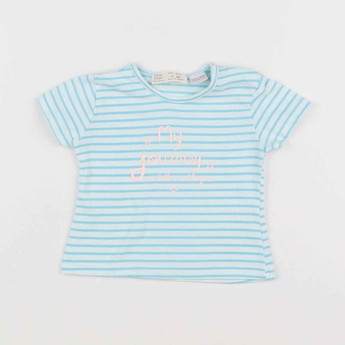 Zara - tee-shirt bleu - 3/6 mois