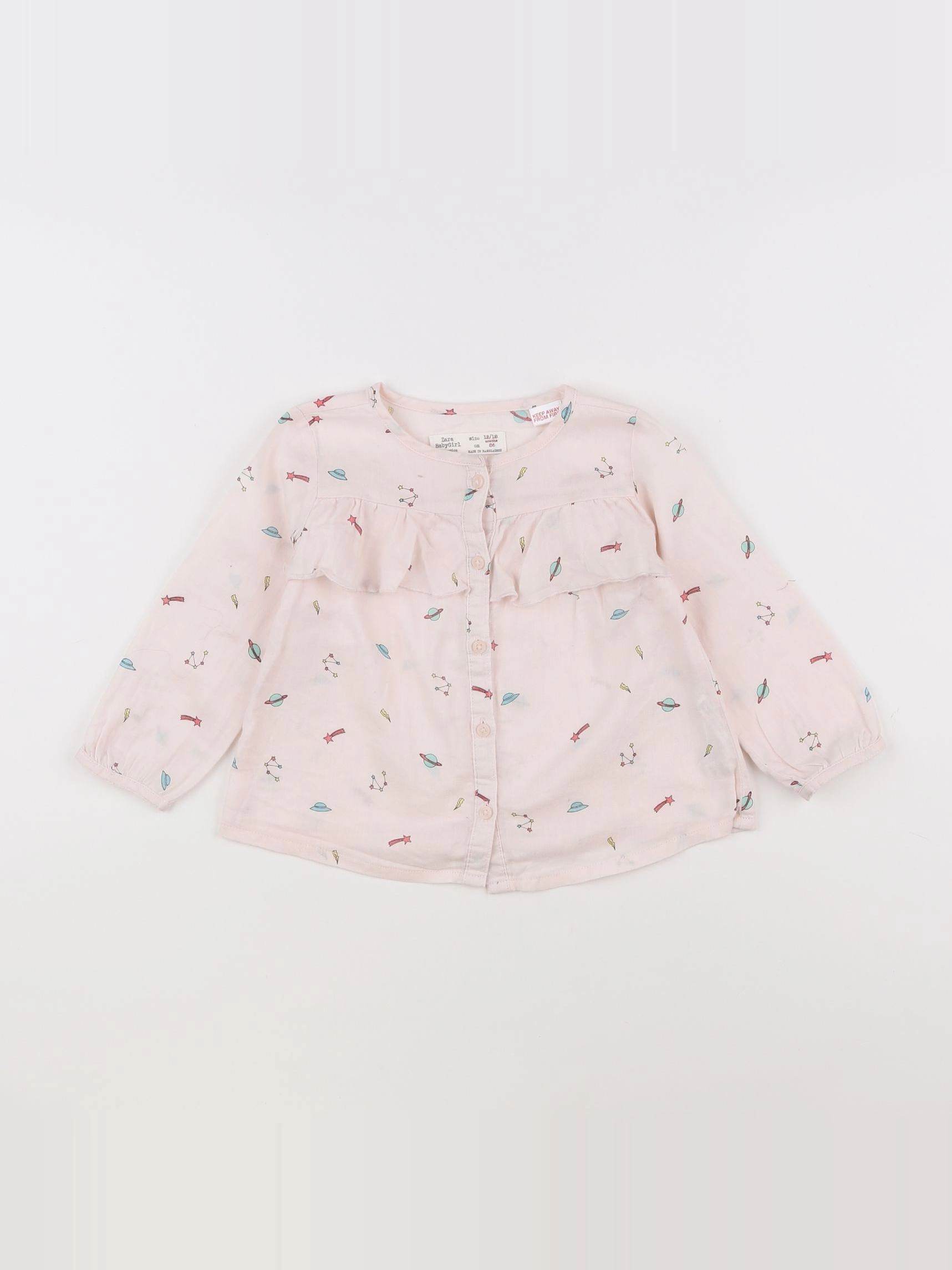 Zara - blouse rose - 12/18 mois