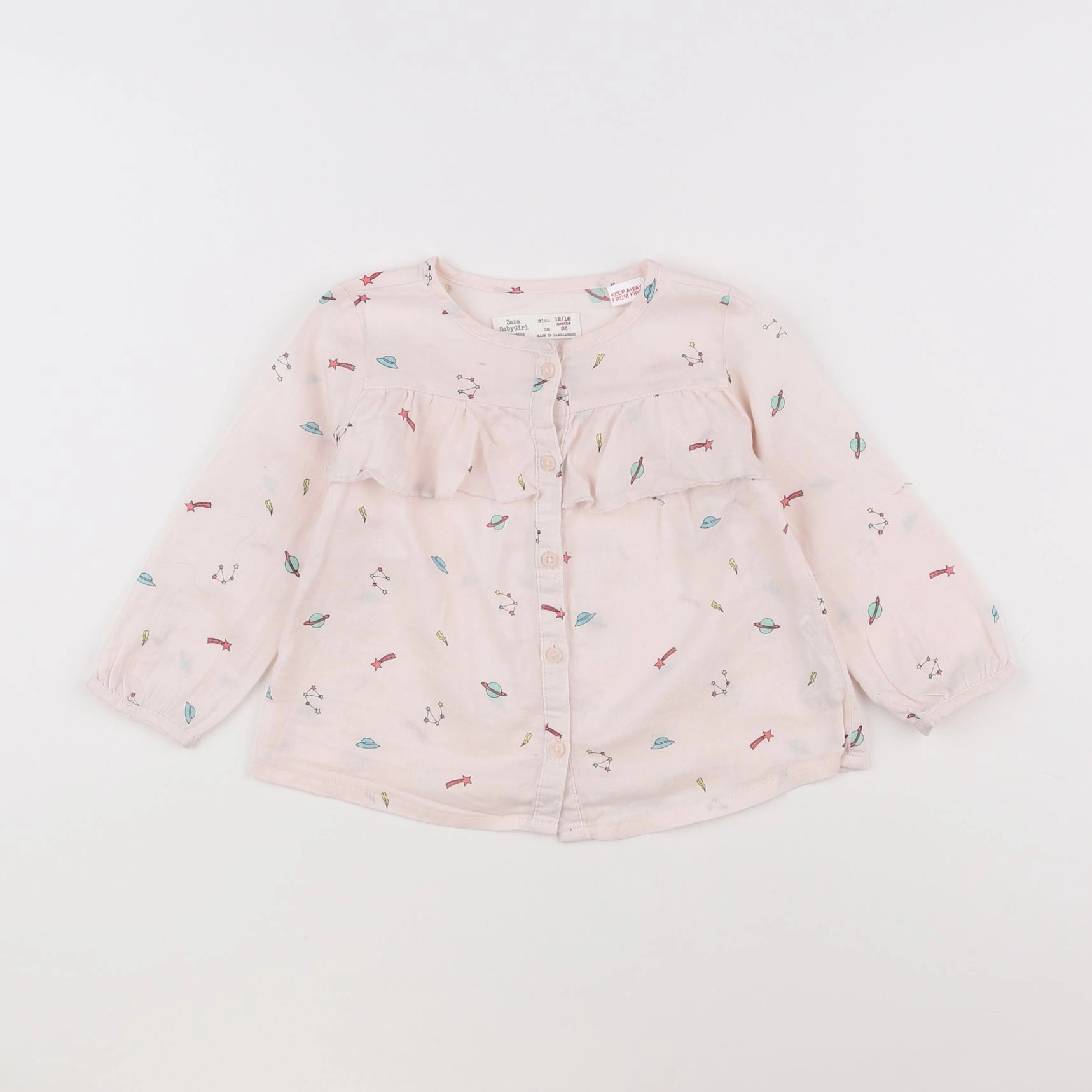 Zara - blouse rose - 12/18 mois