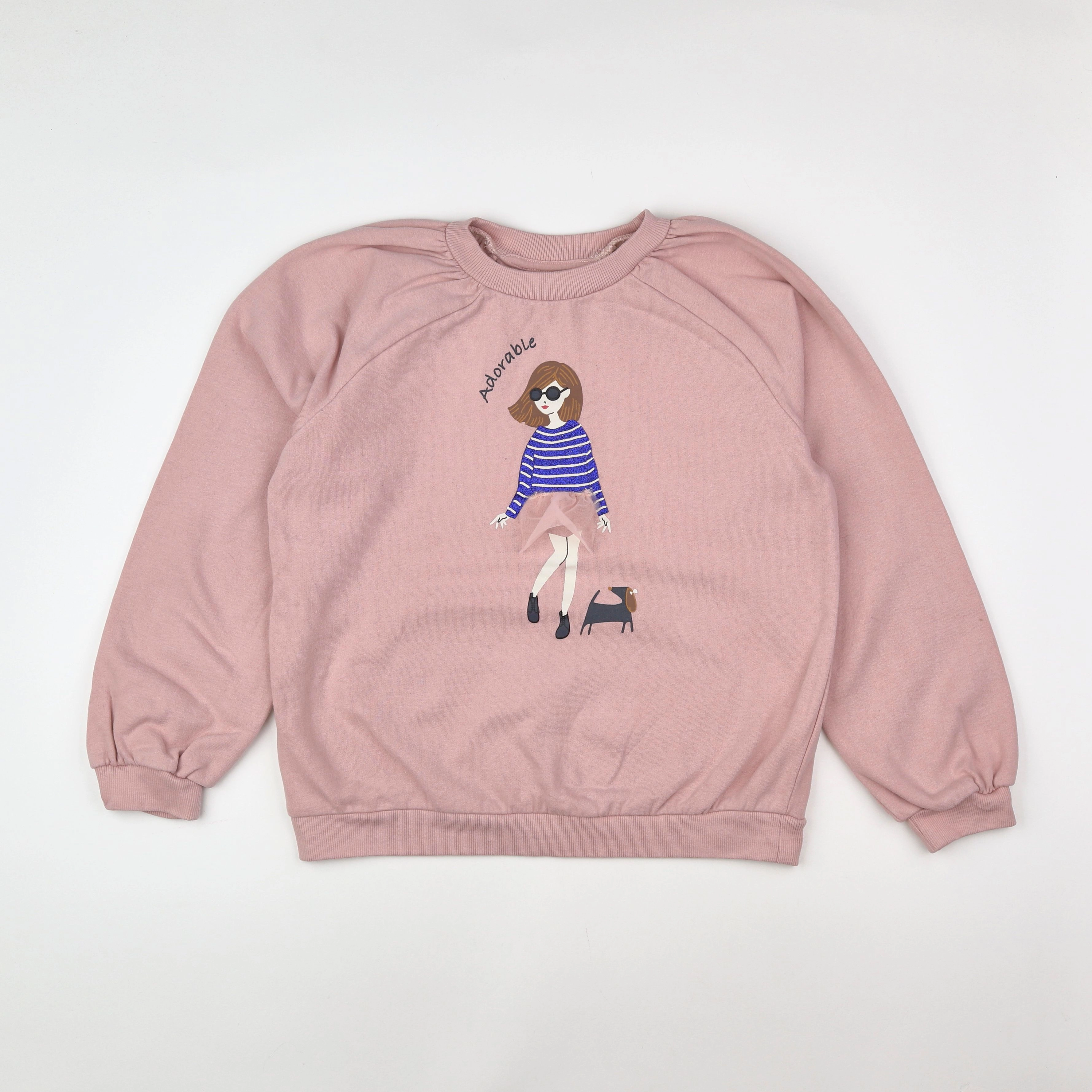 Vertbaudet - sweat rose - 12 ans