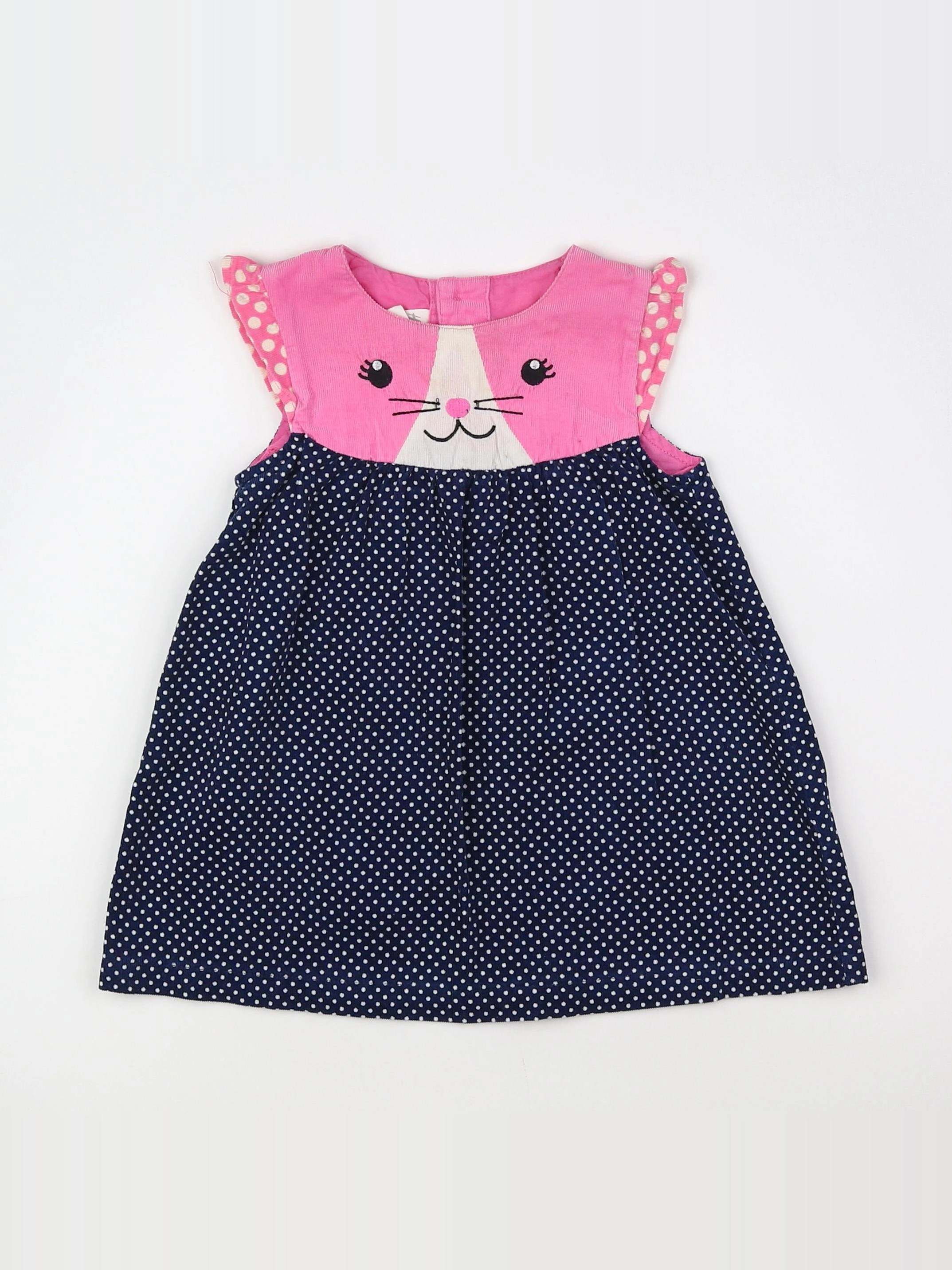 H&M - robe rose, bleu - 9/12 mois