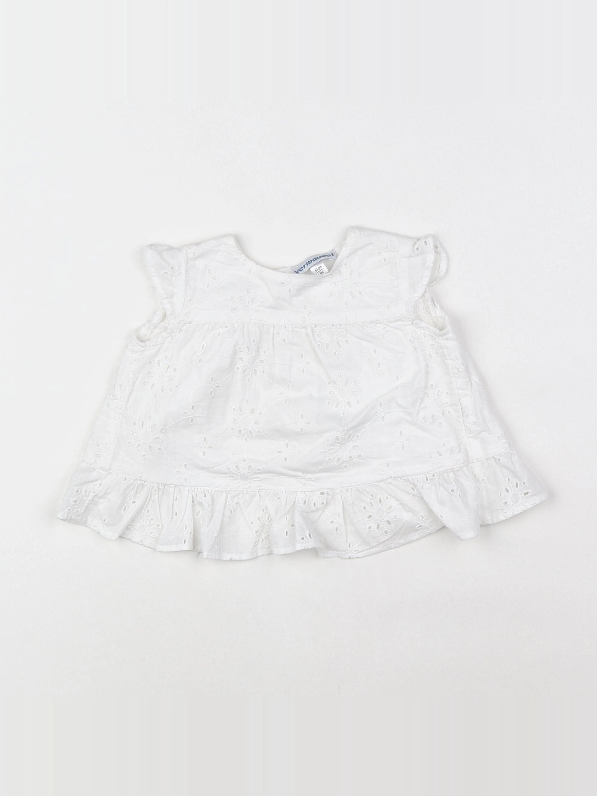 Vertbaudet - blouse blanc - 6 mois