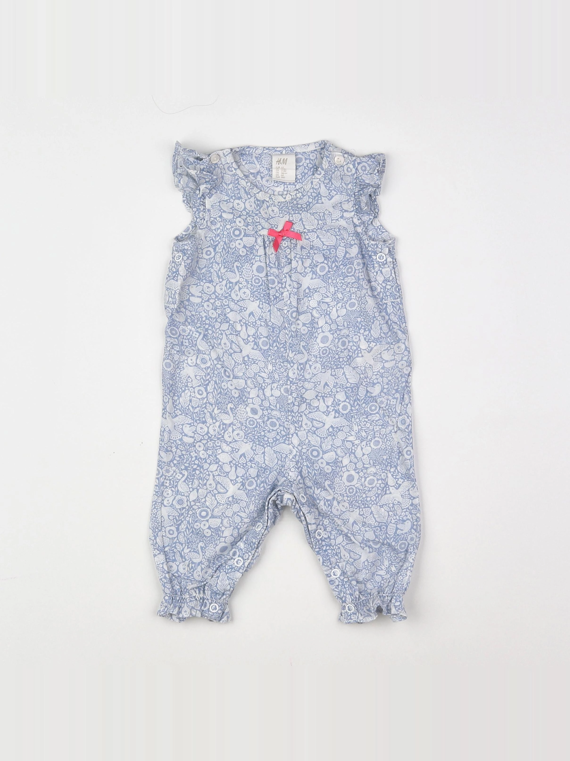 H&M - combinaison blanc, bleu - 3 mois