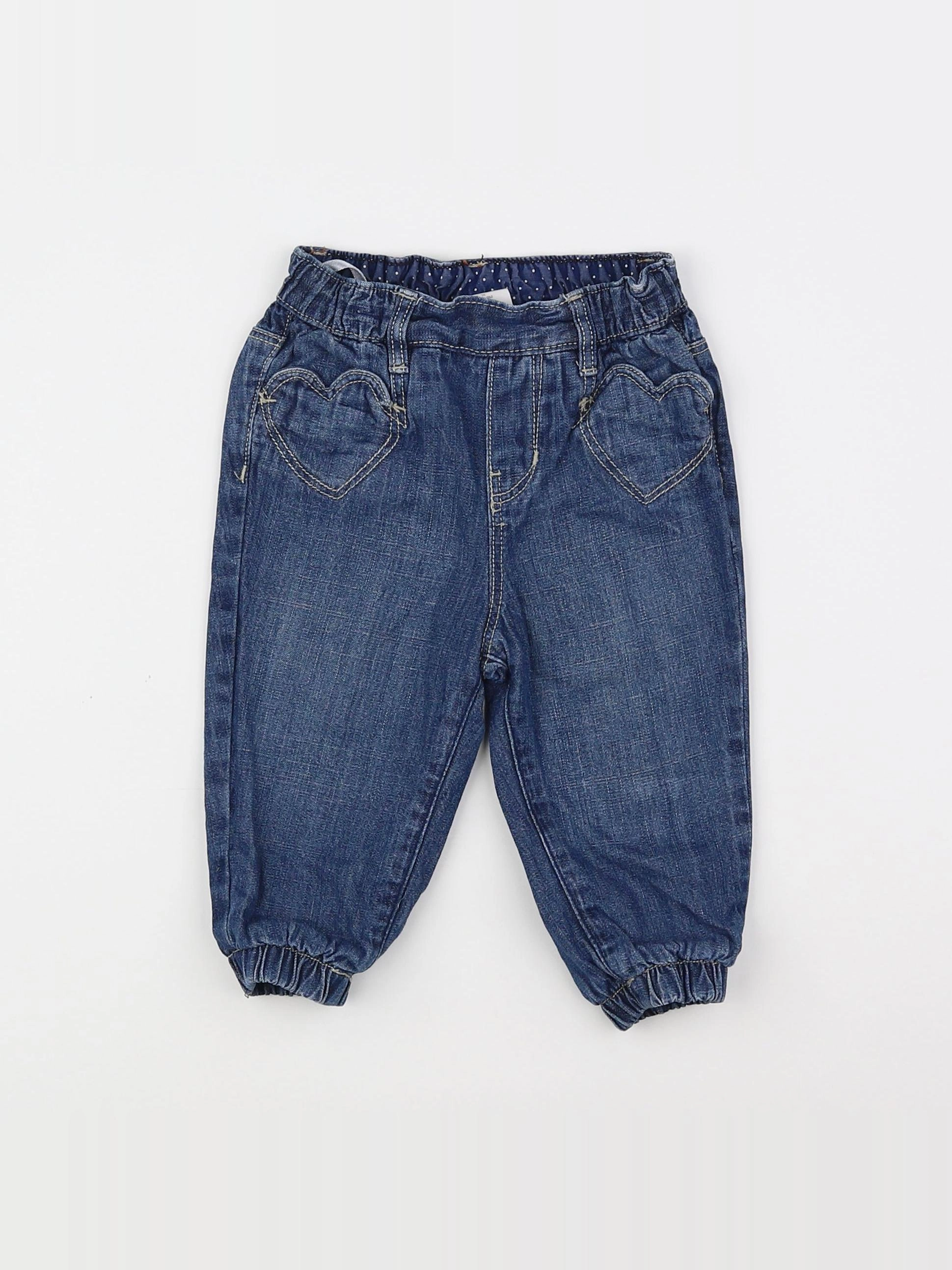 H&M - jean bleu - 6/9 mois