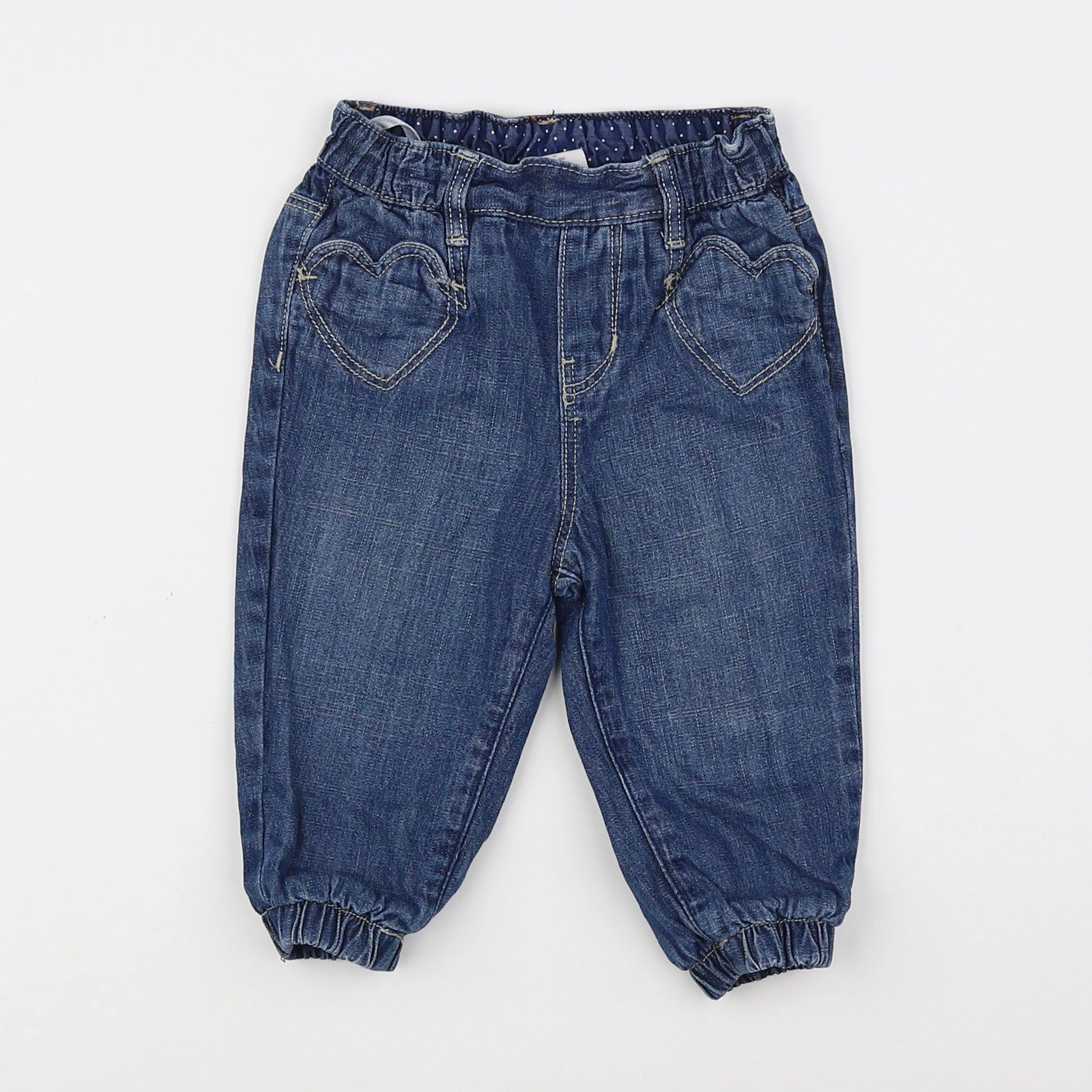 H&M - jean bleu - 6/9 mois