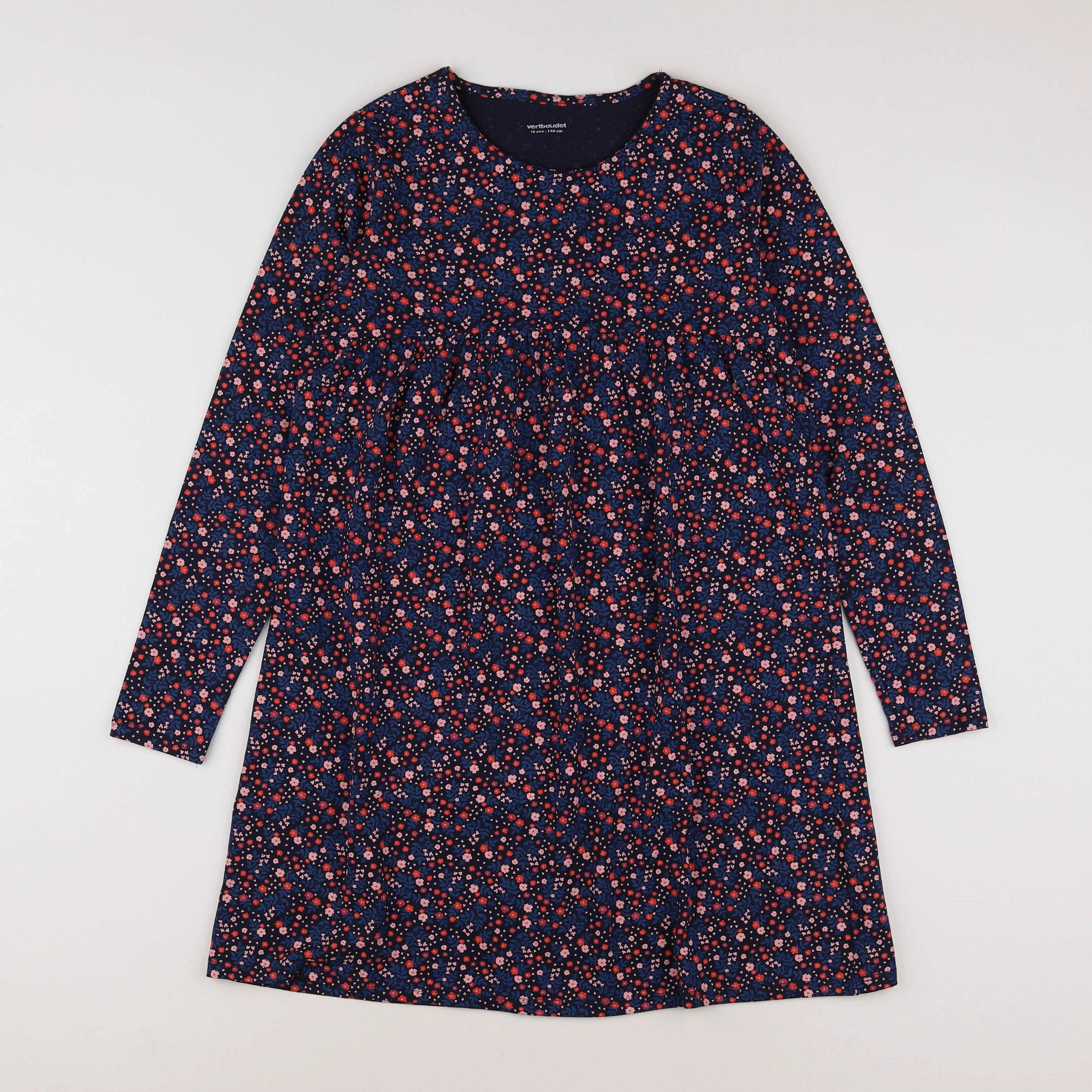 Vertbaudet - robe bleu, rouge - 10 ans