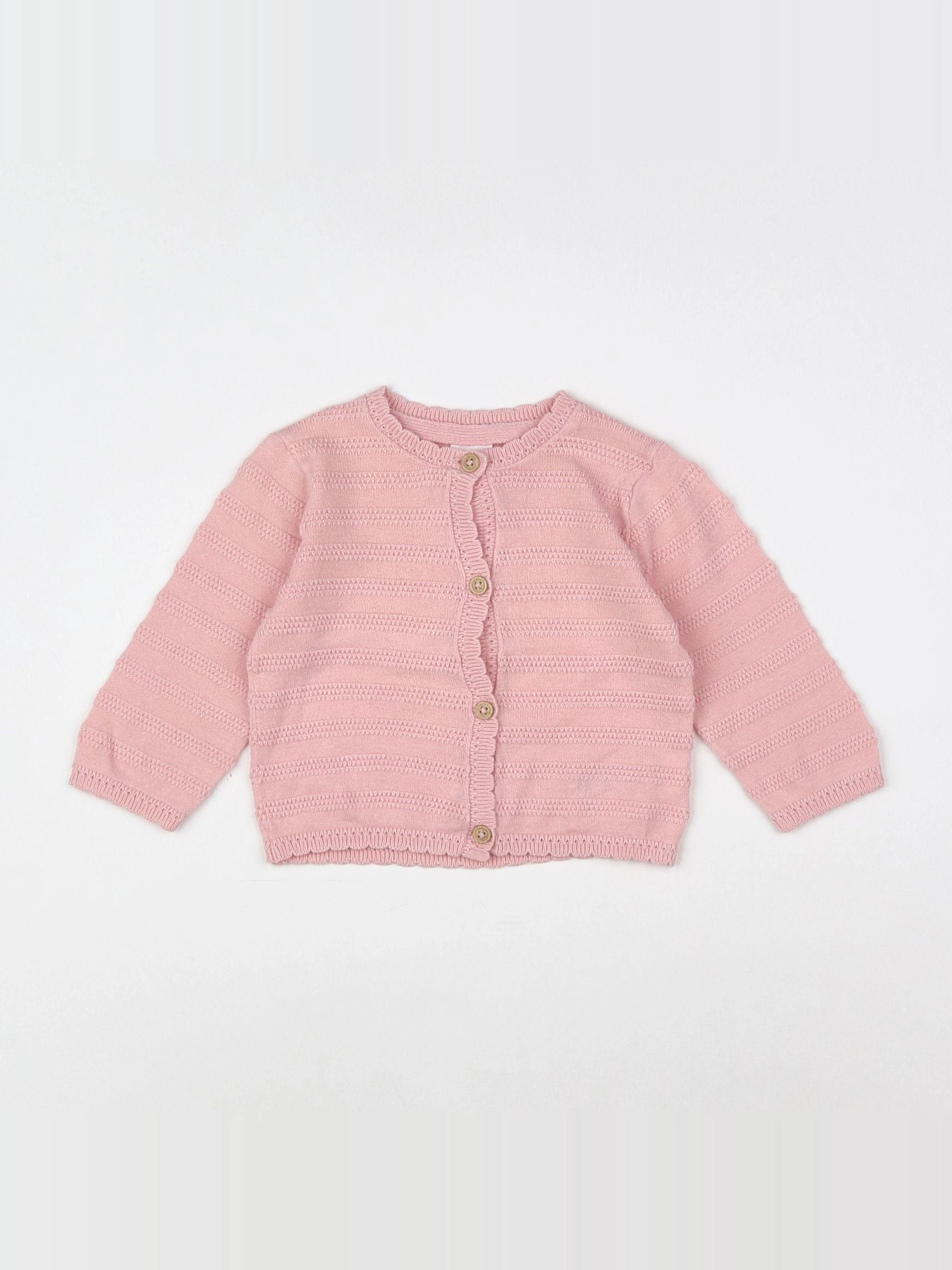H&M - gilet rose - 3 mois