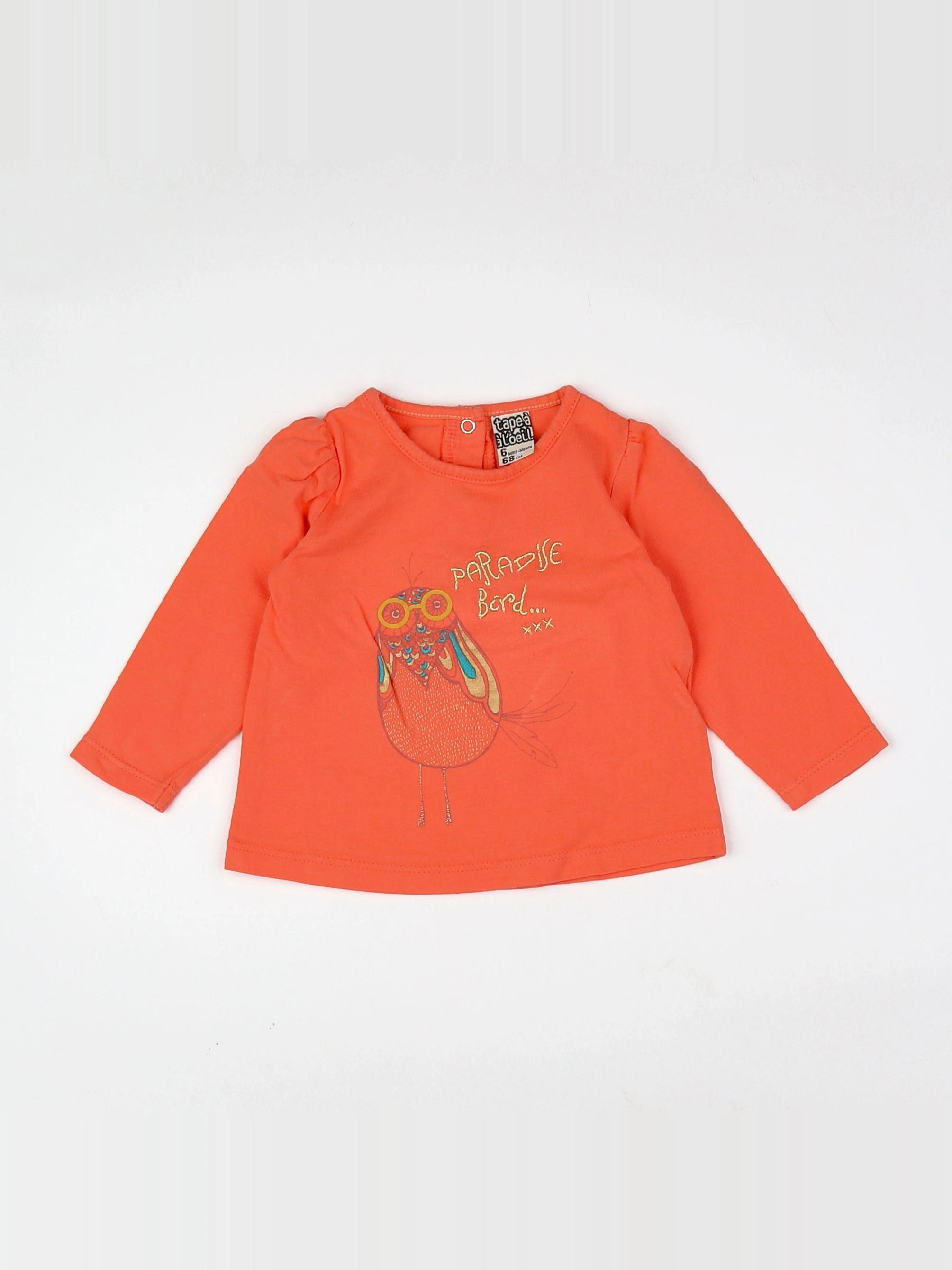 Tape à l'oeil - tee-shirt orange - 6 mois