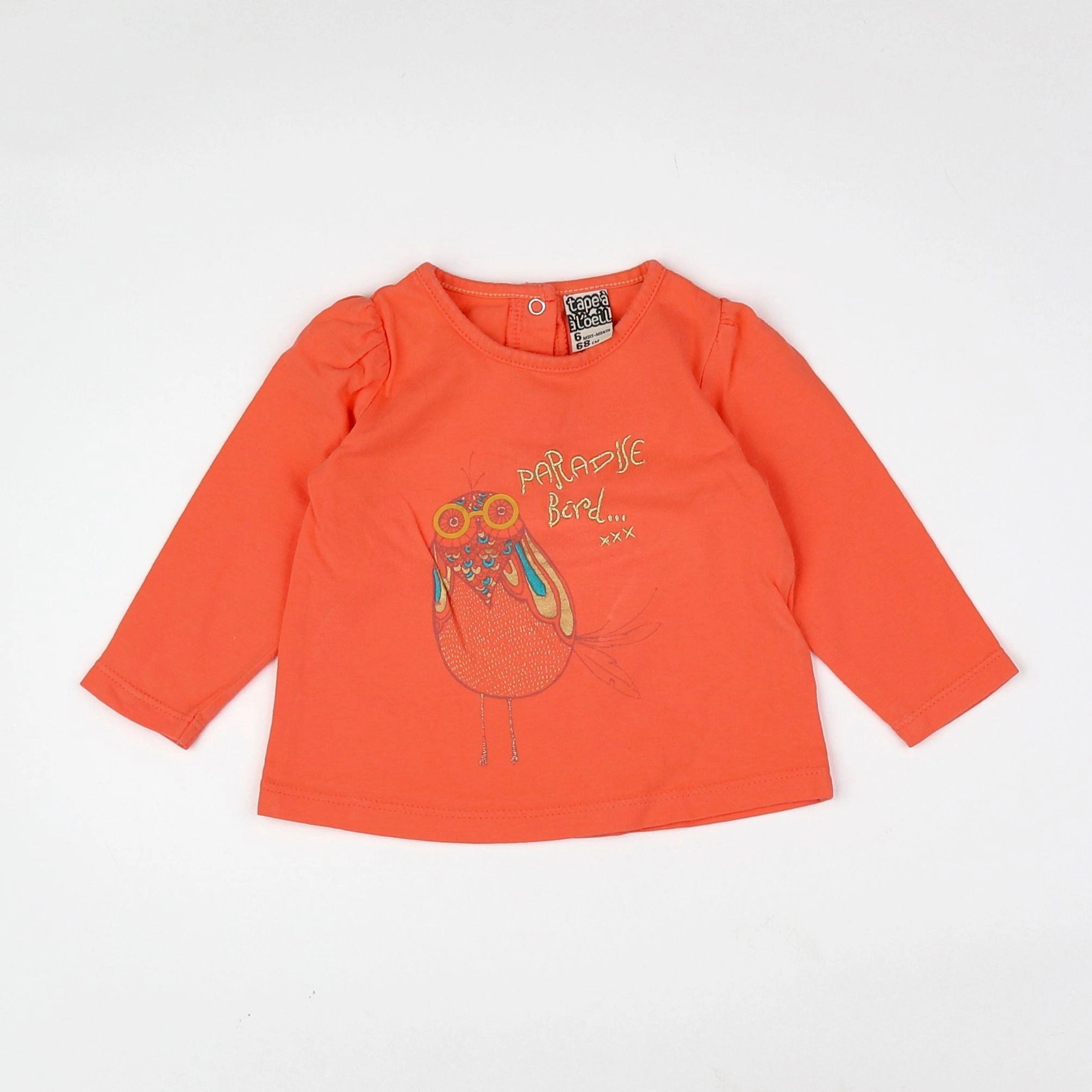 Tape à l'oeil - tee-shirt orange - 6 mois
