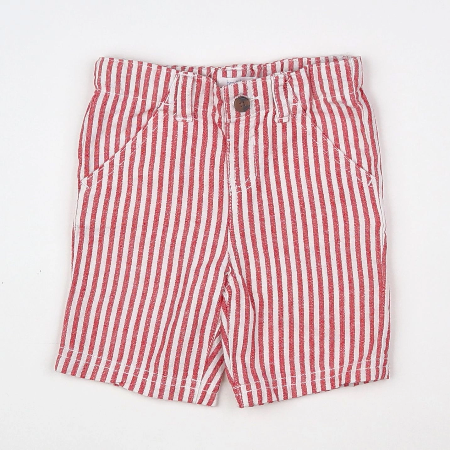 Boutchou - short blanc, rouge - 6 mois