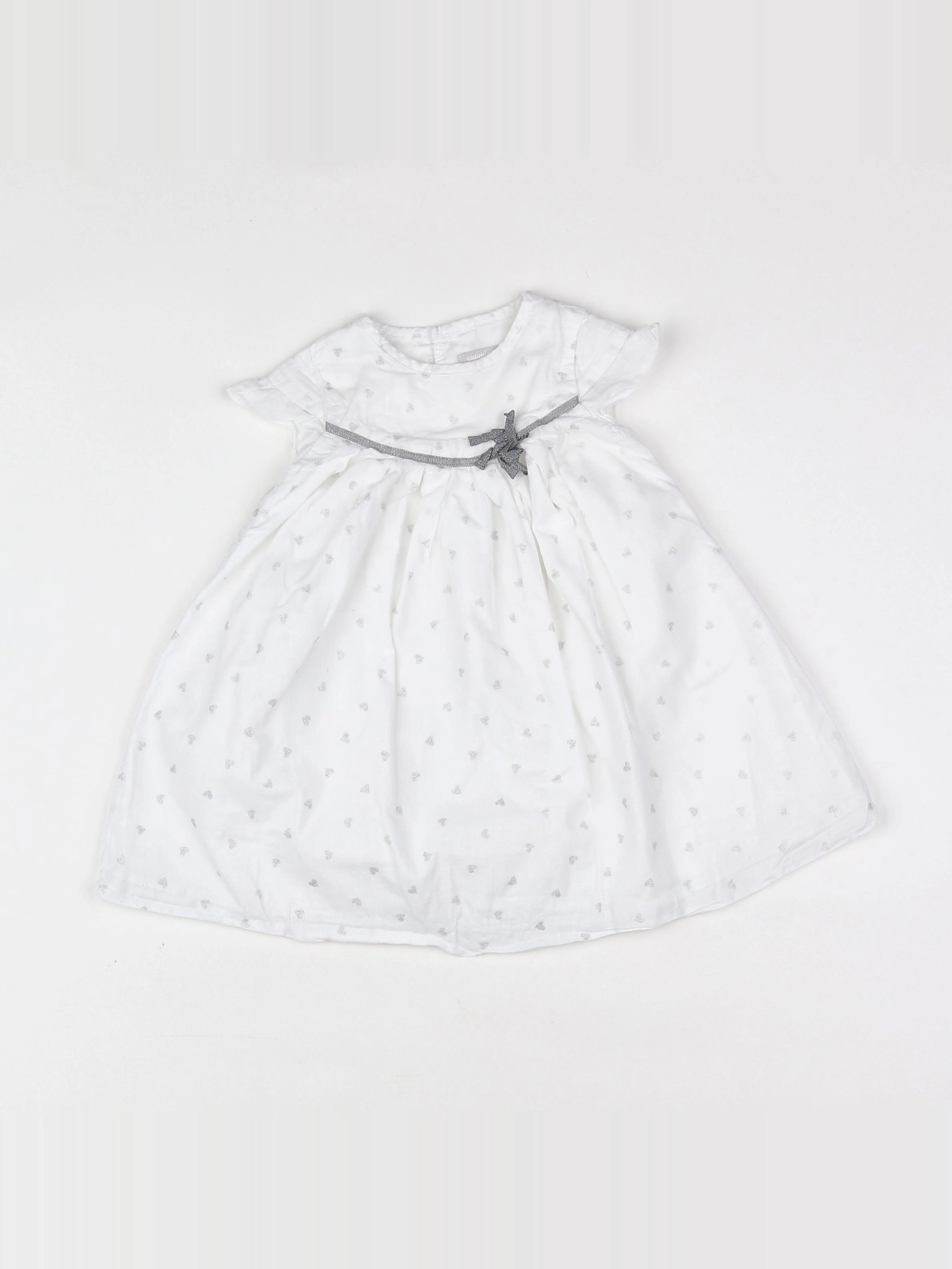 Catimini - robe blanc, argent - 6 mois
