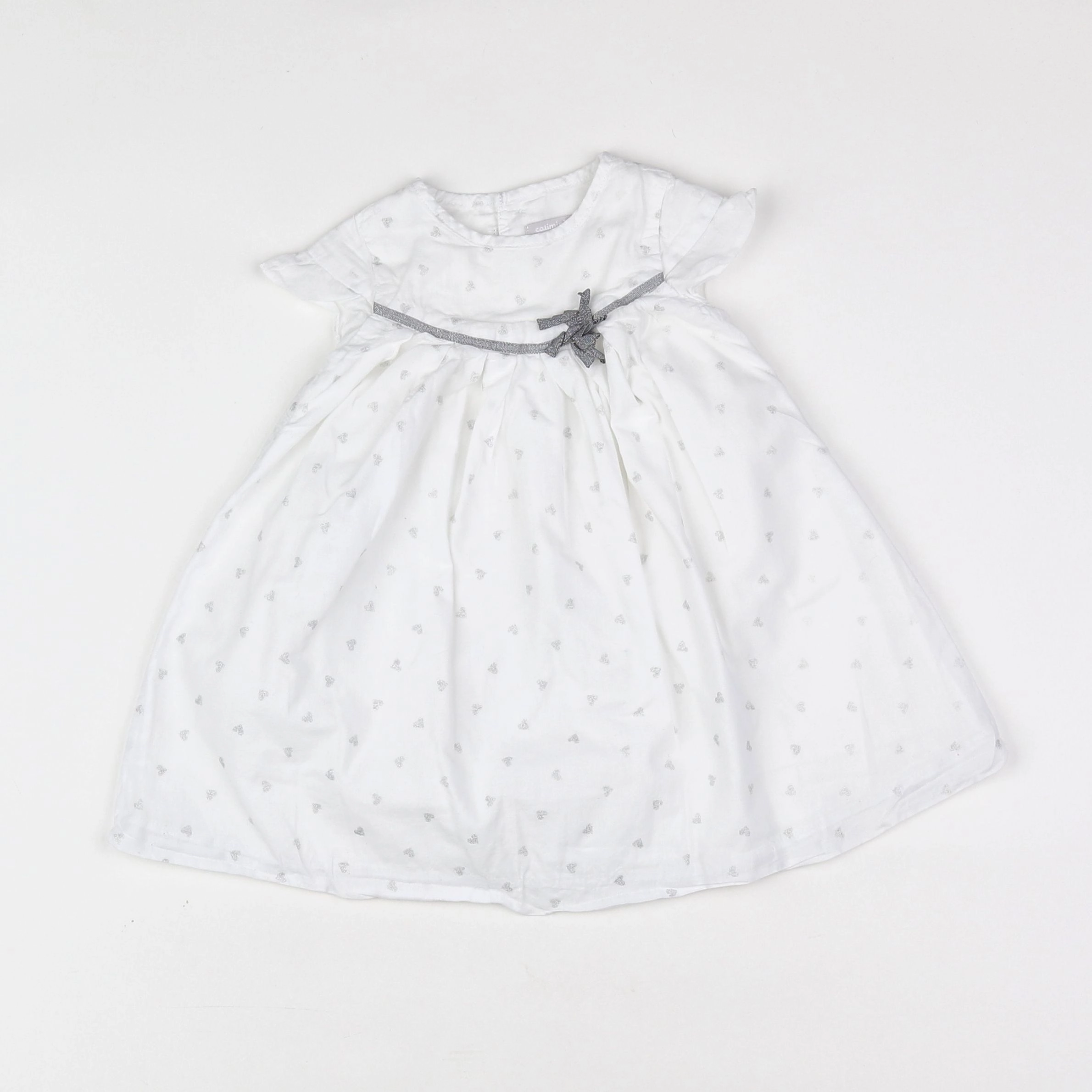 Catimini - robe blanc, argent - 6 mois