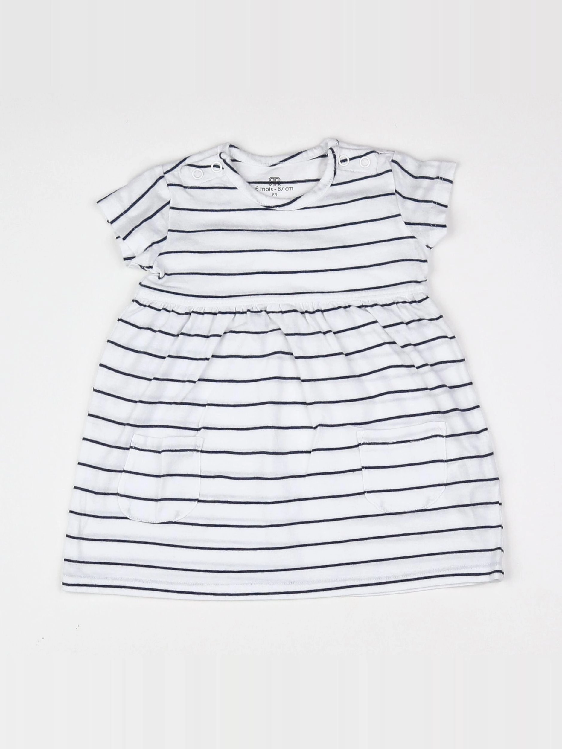 La Redoute - robe blanc, bleu - 6 mois