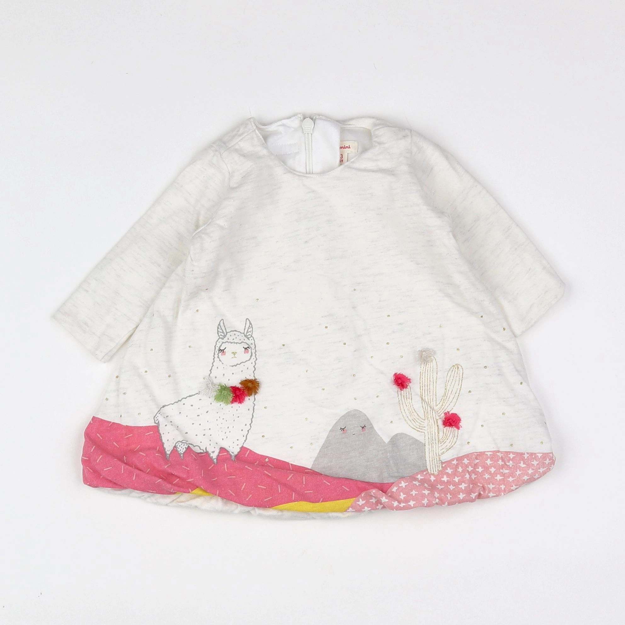 Catimini - robe beige, rose - 3 mois