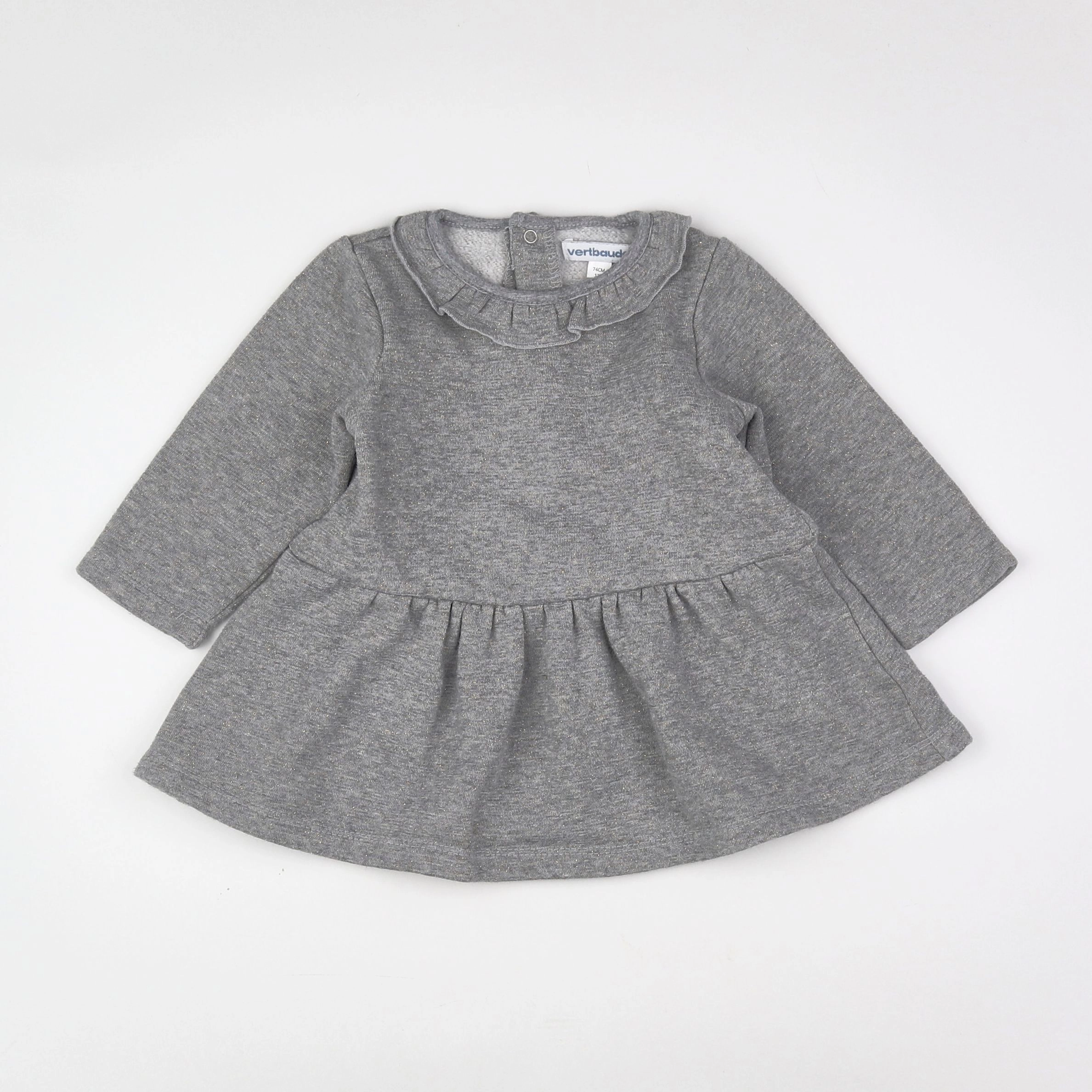 Vertbaudet - robe gris - 12 mois