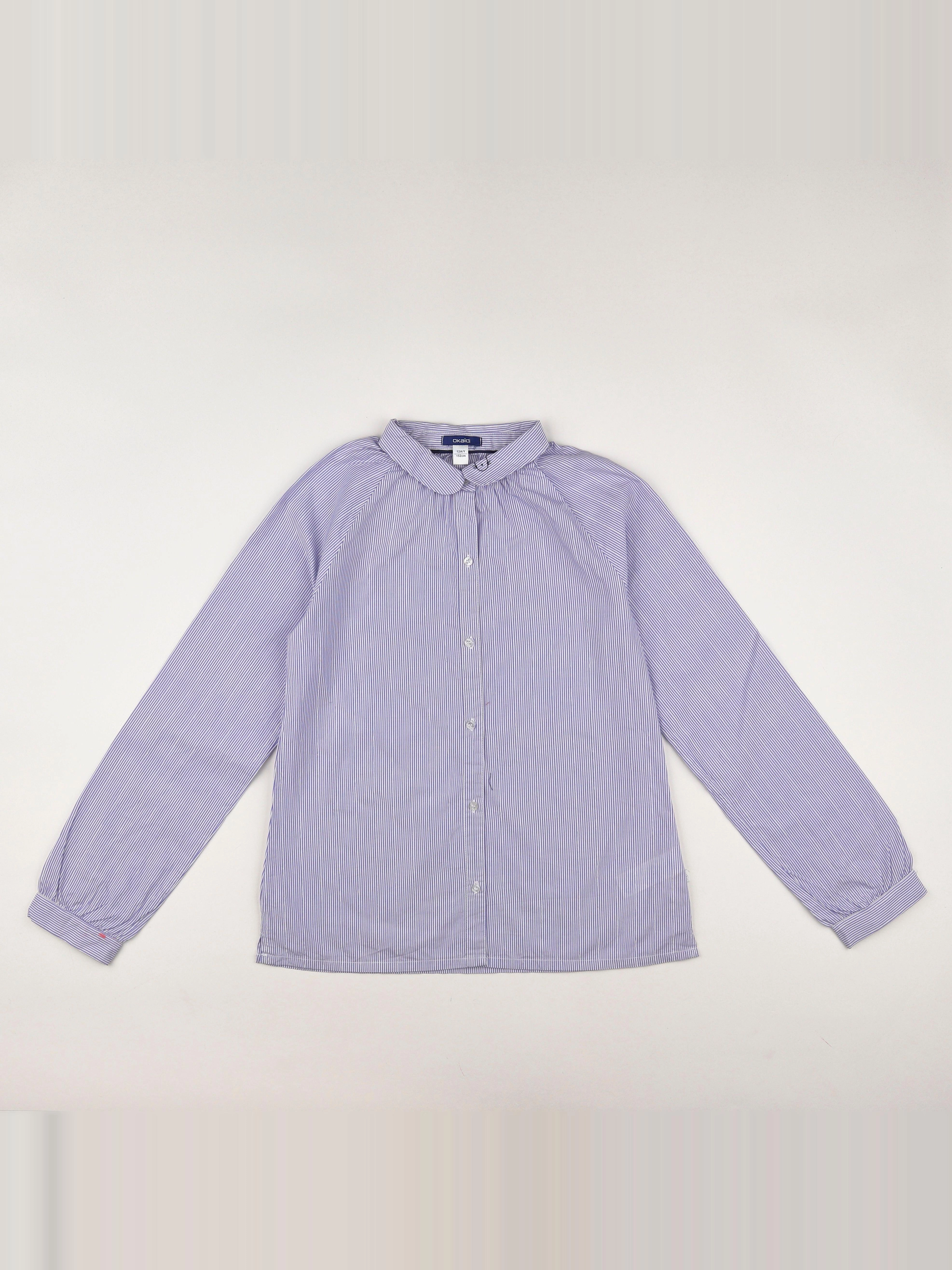 Okaidi - blouse bleu, blanc - 12 ans