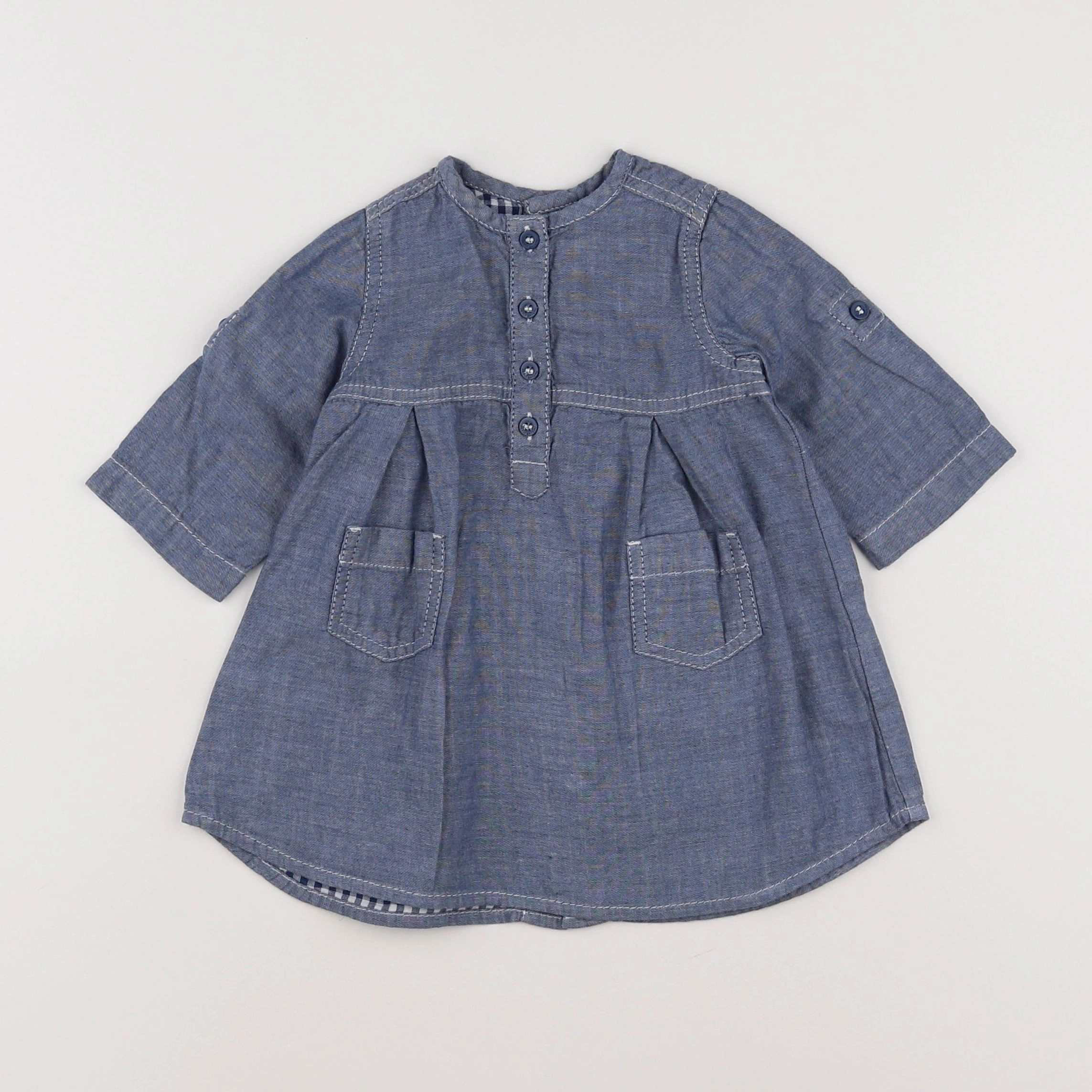 Petit Bateau - robe bleu - 6 mois