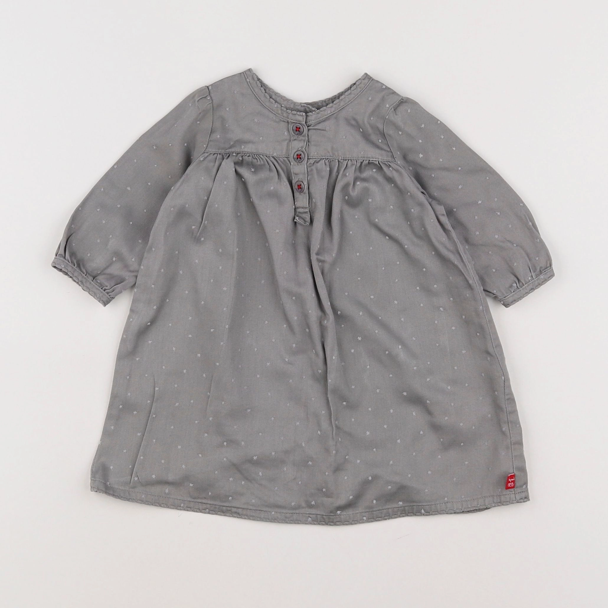 Petit Bateau - robe gris - 3 mois