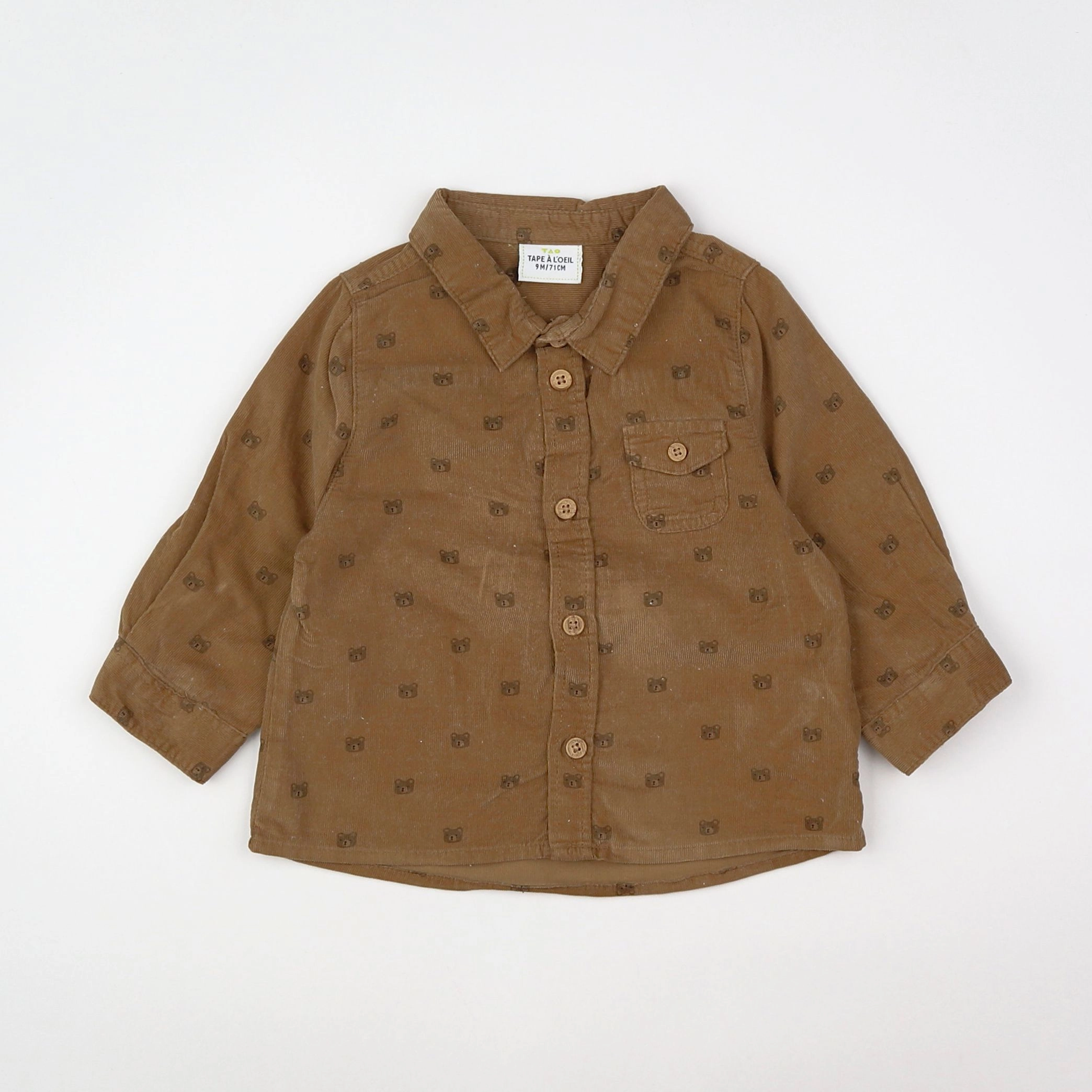 Tape à l'oeil - chemise marron - 9 mois