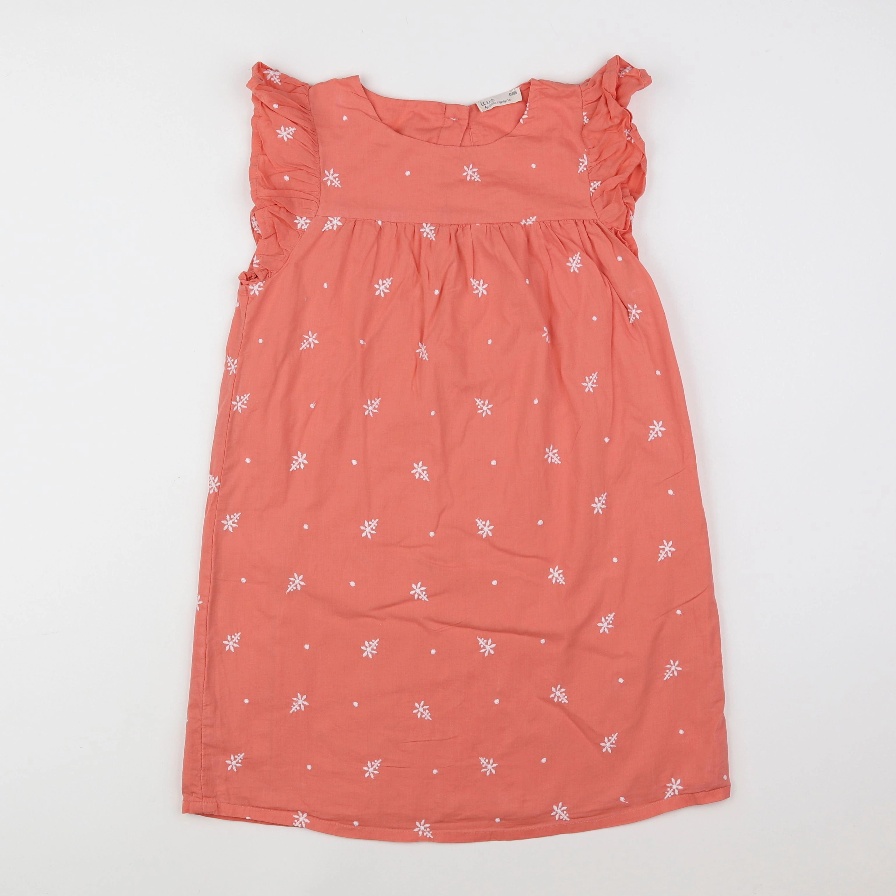 Little Cigogne - robe orange - 8 ans