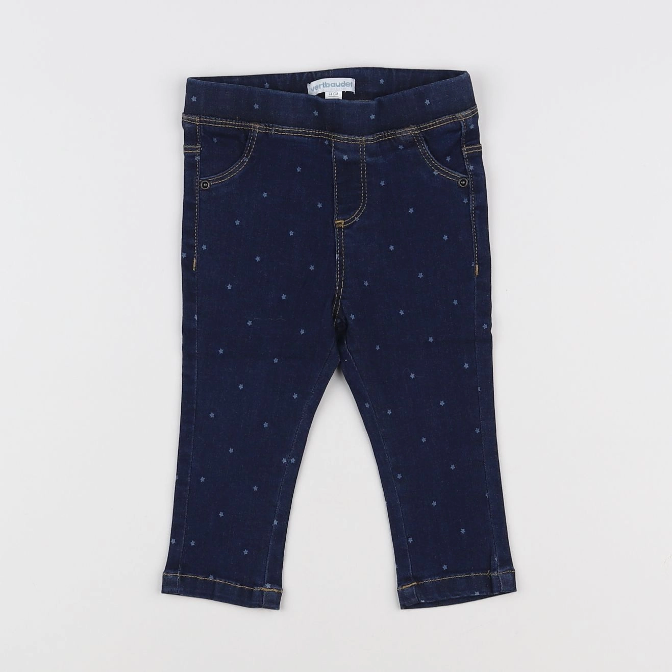 Vertbaudet - jegging bleu - 12 mois