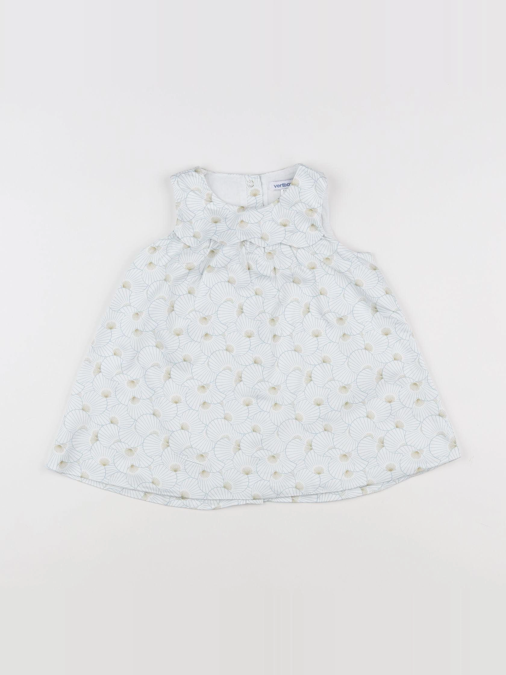 Vertbaudet - robe blanc, bleu - 18 mois